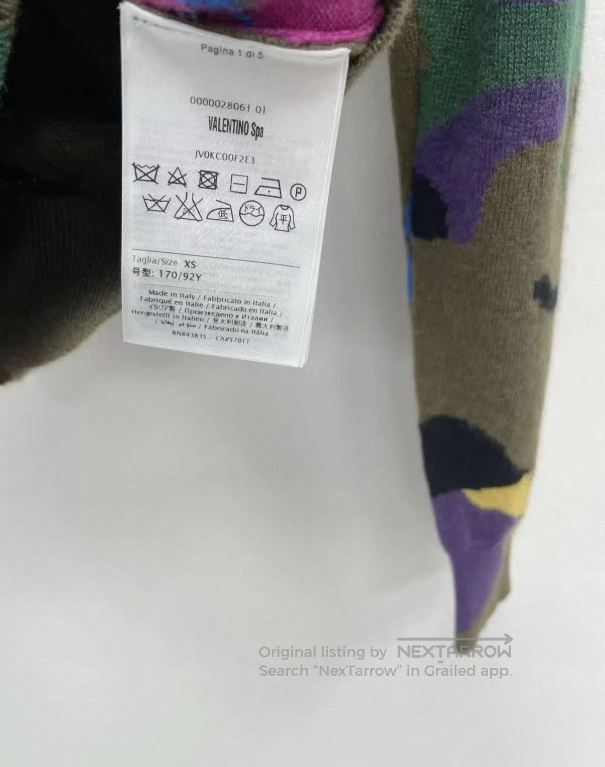 Valentino Multi Camouflage Long Sleeve Sweater XS. Size US XS / EU 42 / 0 - 5 Thumbnail