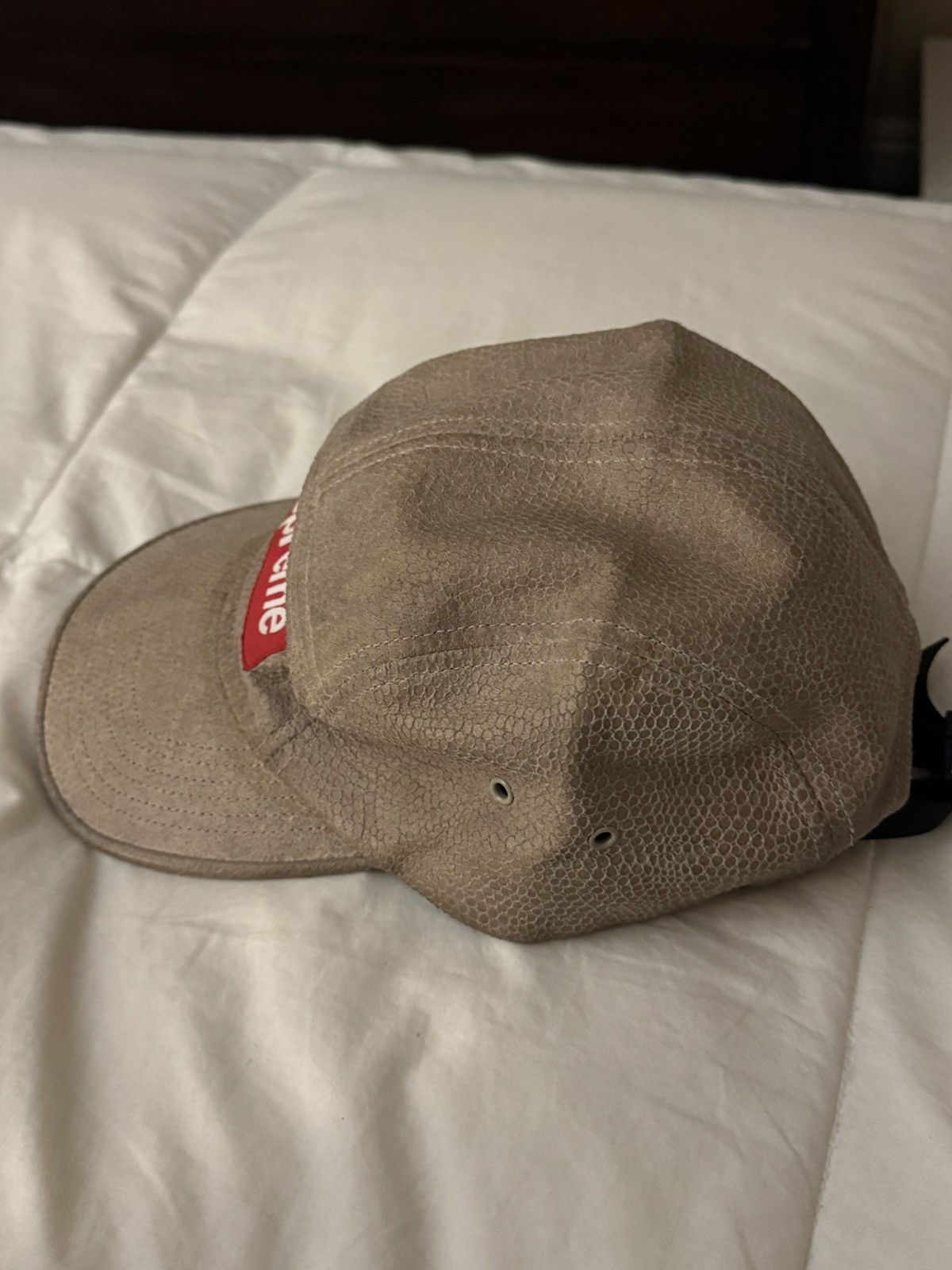 Supreme Supreme SS16 Box Logo Suede Camp 5 Panel Cap Snakeskin Size ONE SIZE - 4 Thumbnail