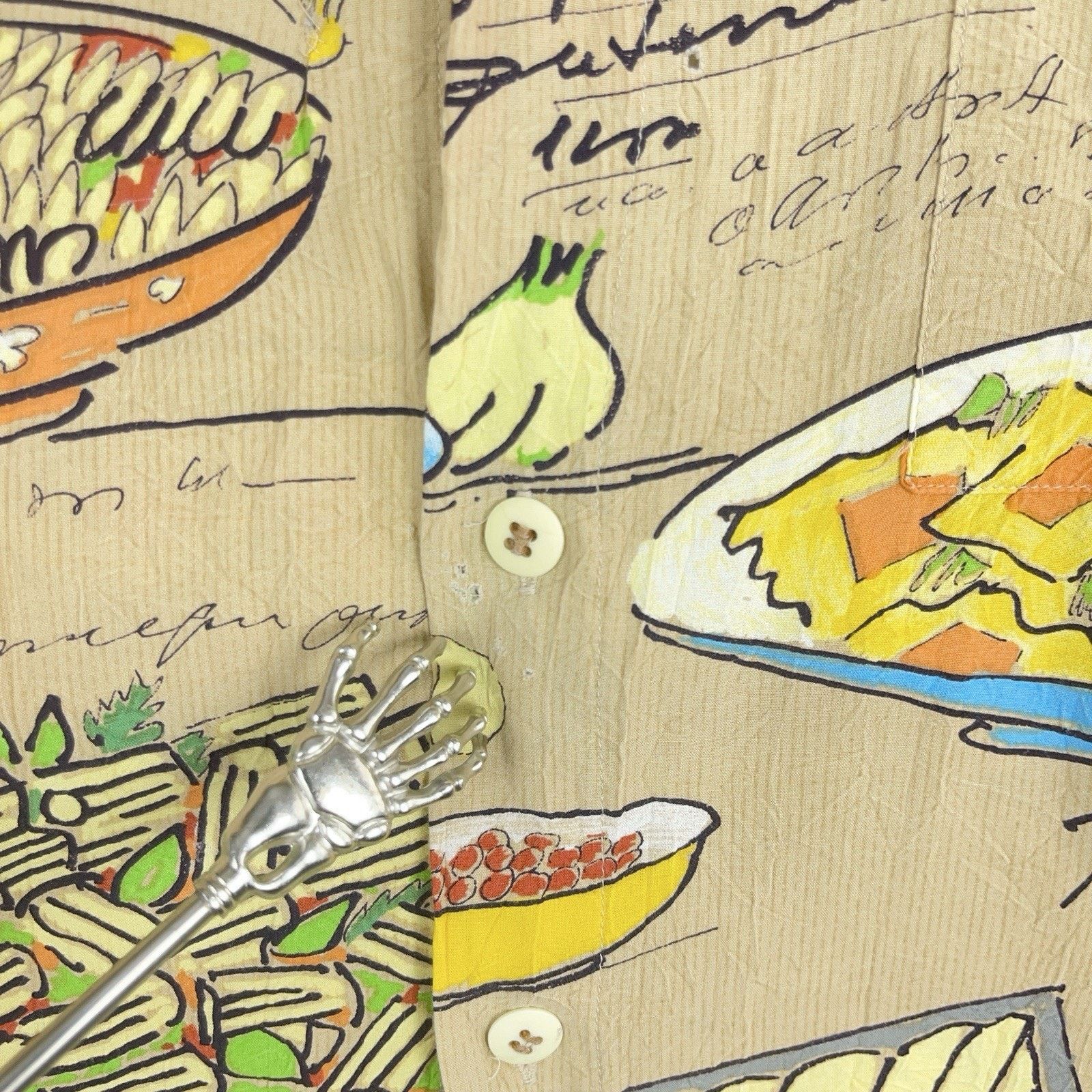 Jams World FoodArt by Jams World Shirt Italian Pasta Rare 90s *flaws* Size US XL / EU 56 / 4 - 9 Thumbnail