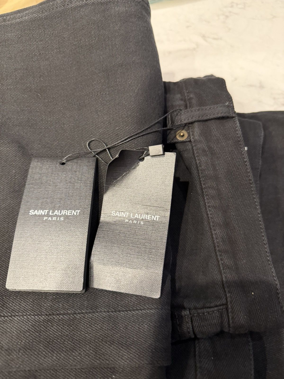 Saint Laurent Paris o1s1wg110225 757276 Long Extreme Baggy Jeans Carbon Denim Size US 34 / EU 50 - 6 Thumbnail