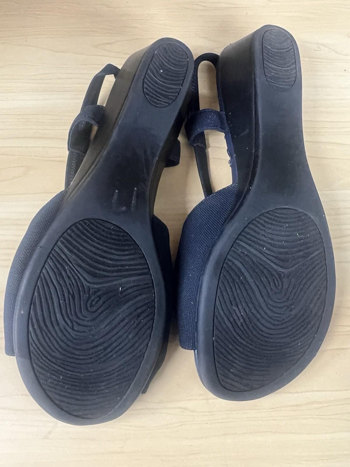 Imperial Impo Stretch Women's Black Wedge Sandals Size 10w Size US 10 / IT 40 - 6 Thumbnail