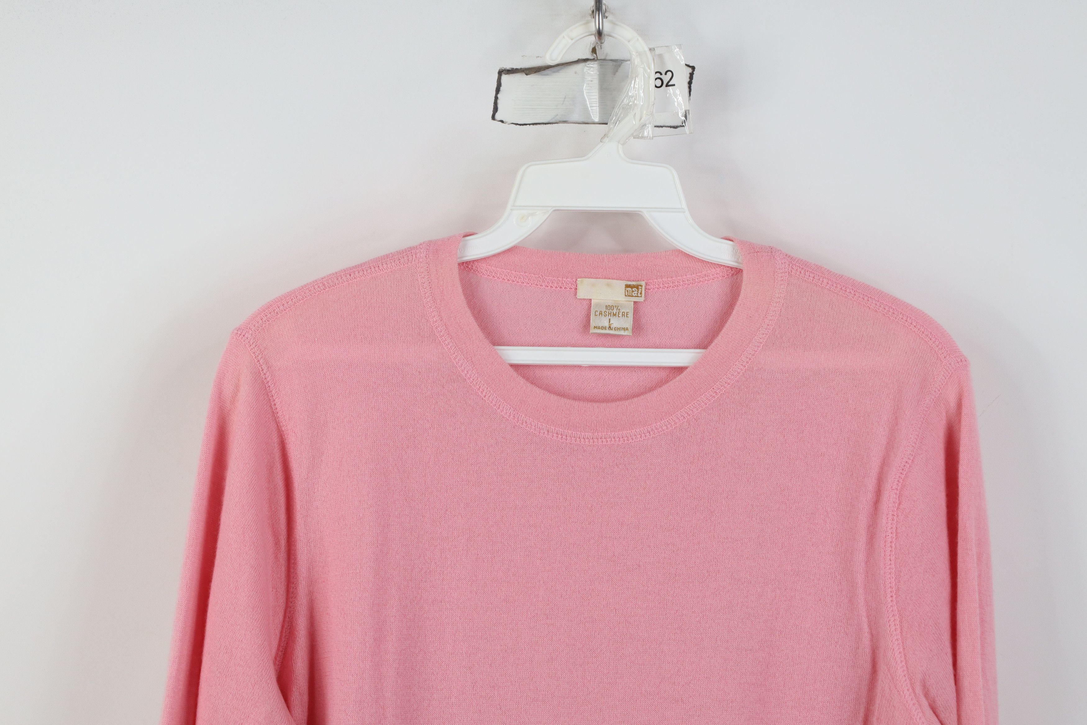 Vintage Vintage 90s Streetwear Cashmere Knit Crewneck Sweater Pink Size L / US 10 / IT 46 - 2 Thumbnail