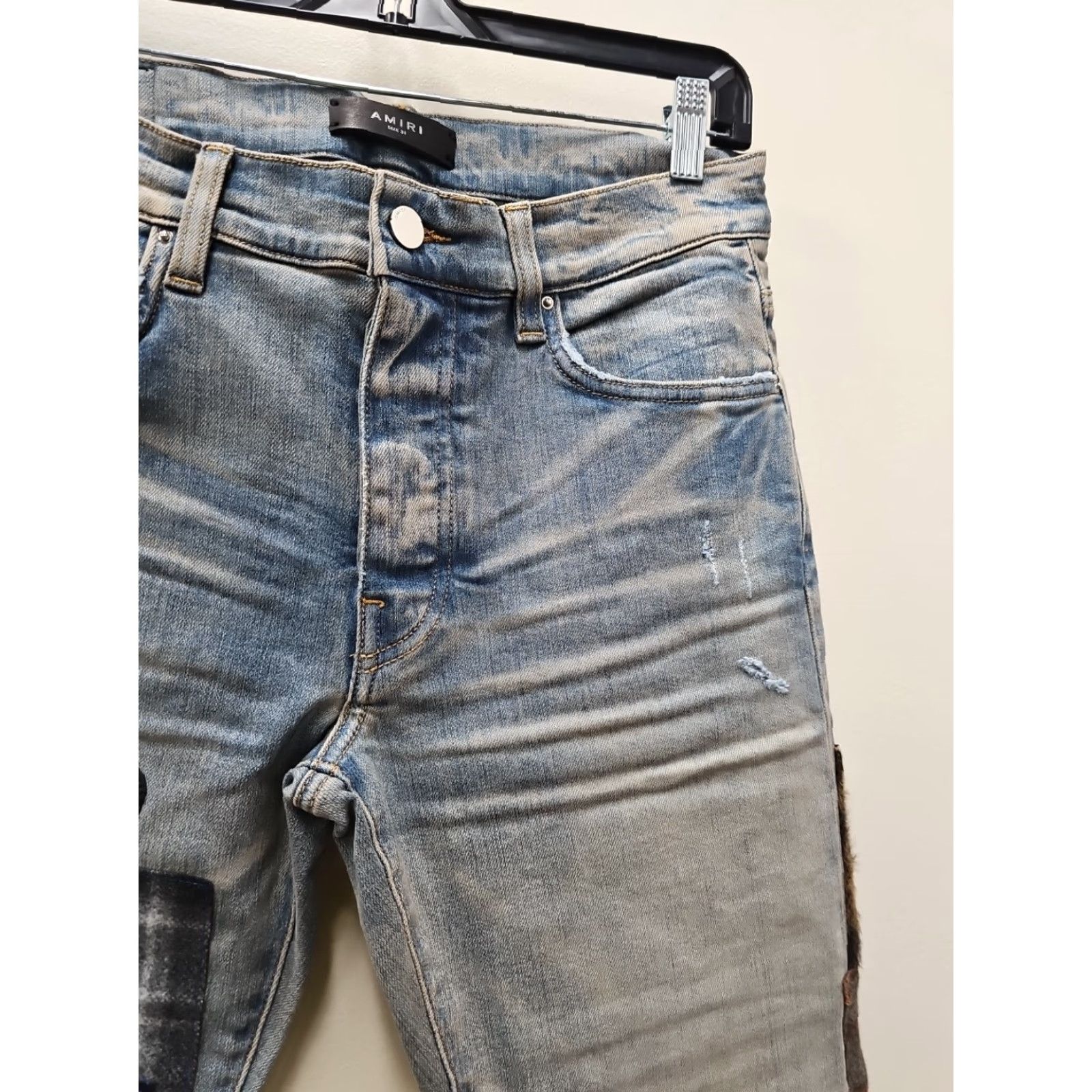 Amiri AMIRI PATCHWORK ARTPATCH CLAY INDIGO SIZE 34 JEANS Pants Jeans Slim 5-Pocket Distressed Mens 34x33.5 Blue Cotton Button Closure Vintage No Size US 34 / EU 50 - 6 Thumbnail