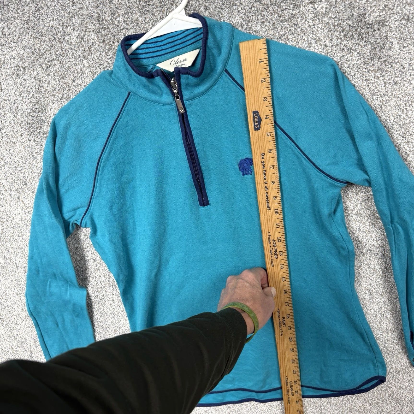 Vintage Bobby Jones Clover Top M 1/4 Zip Pullover Golf Performance Country Club Shirt Women Regular Size M Blue 100% Cotton Size M / US 6-8 / IT 42-44 - 2 Thumbnail