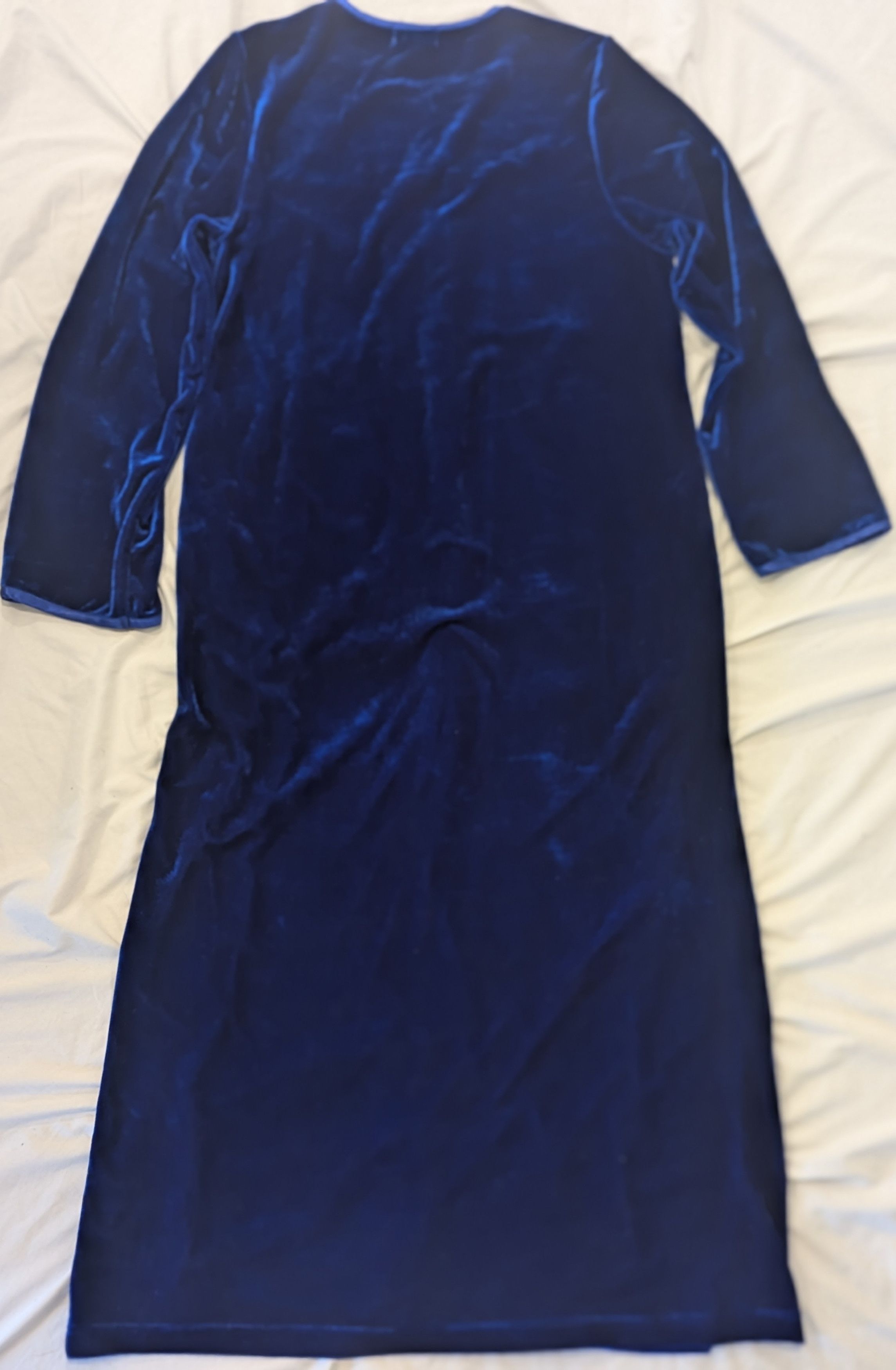 Other Phases 1970s-Inspired Blue Velour Kaftan Peacock Gown S Size S / US 4 / IT 40 - 7 Thumbnail