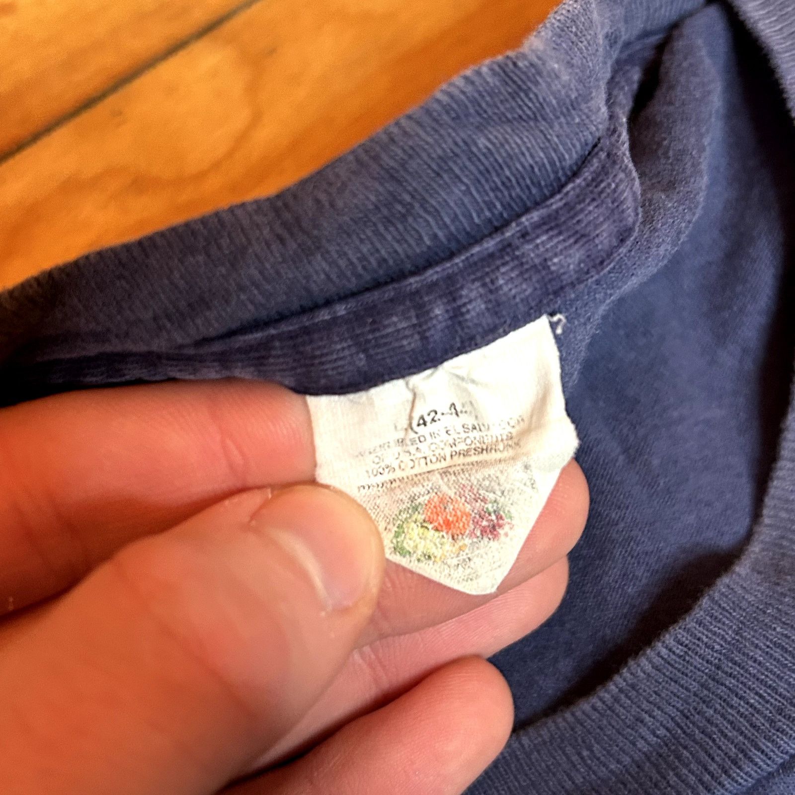 Fruit Of The Loom Vintage Fruit of The Loom Navy Selvedge Pocket T-Shirt Large Size US L / EU 52-54 / 3 - 2 Thumbnail