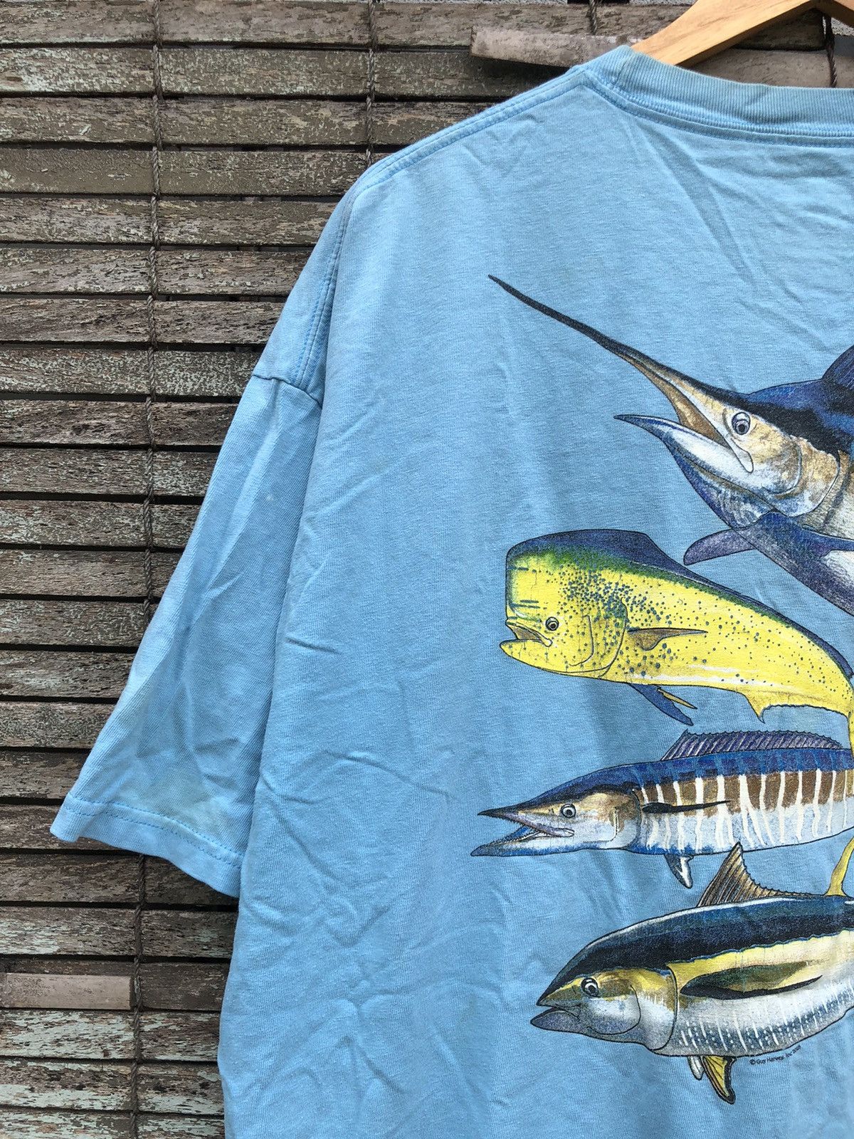Vintage Vintage Guy Harvey Backhit Single Pocket Tee Size US XXL / EU 58 / 5 - 5 Thumbnail