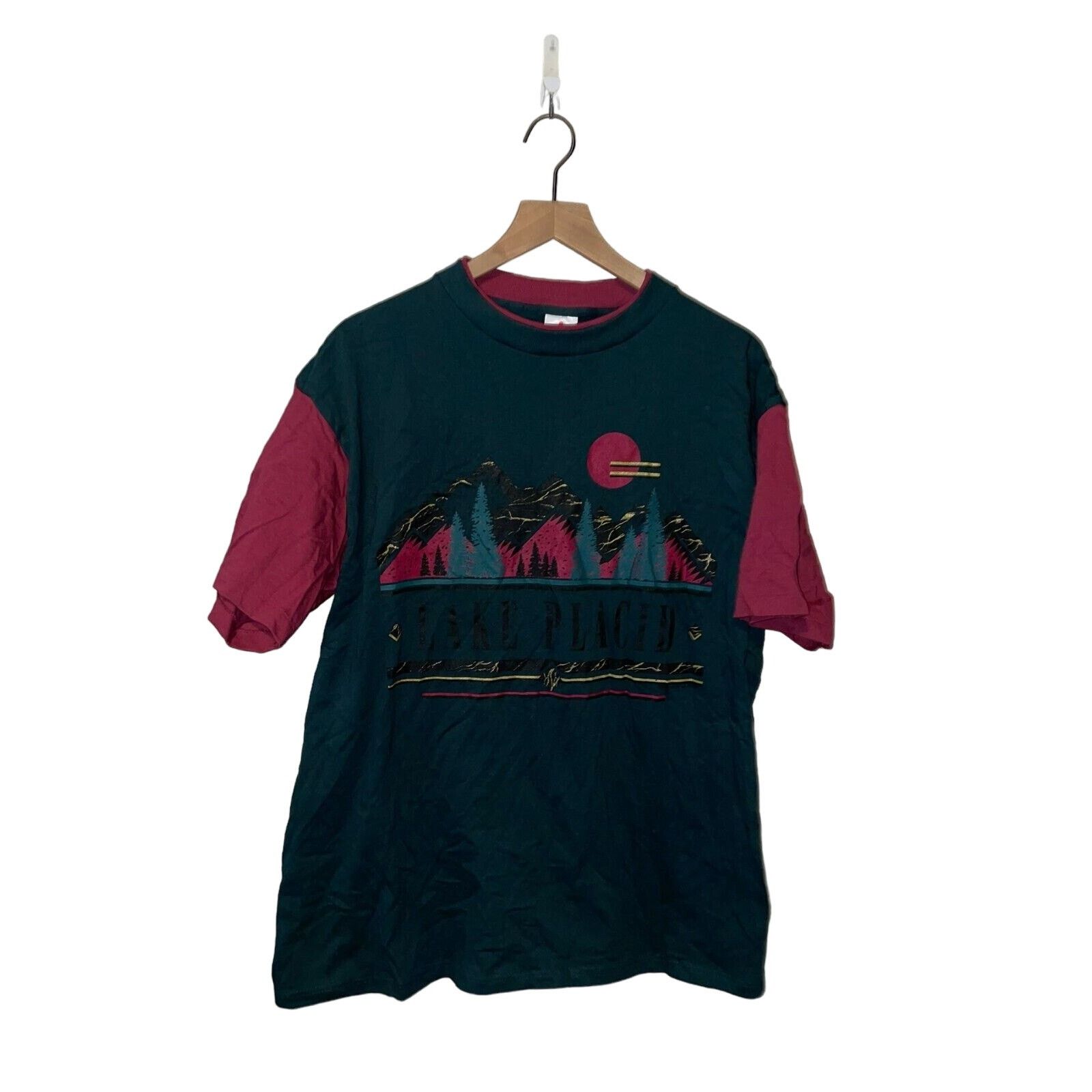 Vintage Vintage Lake Placid Shirt Mountain Tree Tee 1990s VTG 90s L Size US L / EU 52-54 / 3 - 1 Thumbnail