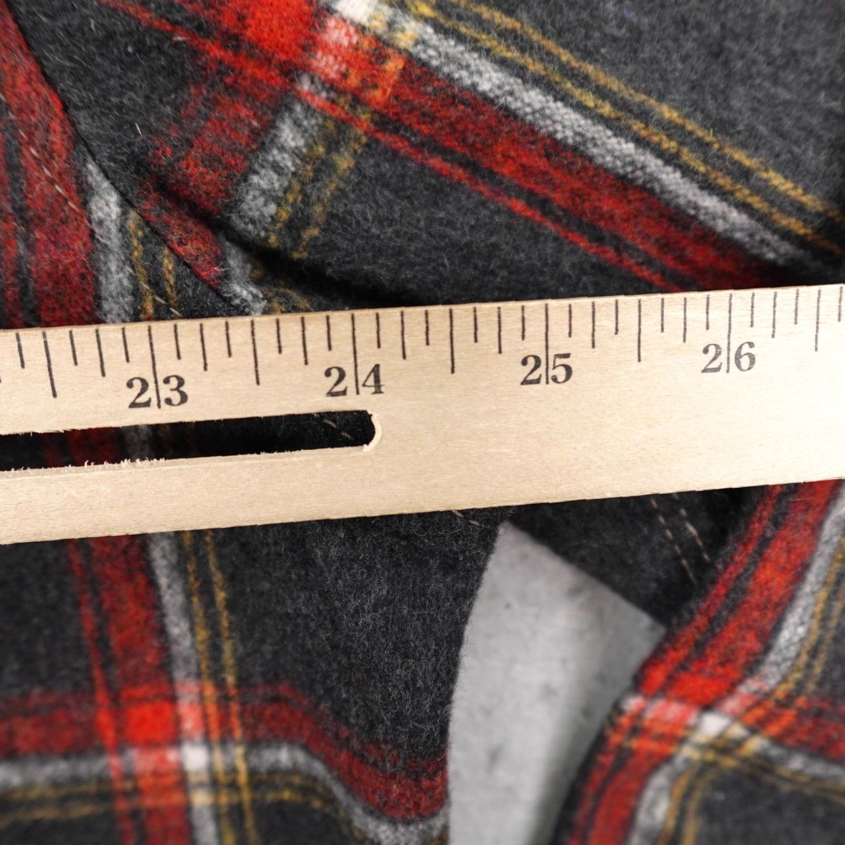 Vintage Jeremiah Shirt Mens Large Gray Red Plaid Wool Blend Flannel Shacket Frontier Size US L / EU 52-54 / 3 - 6 Thumbnail