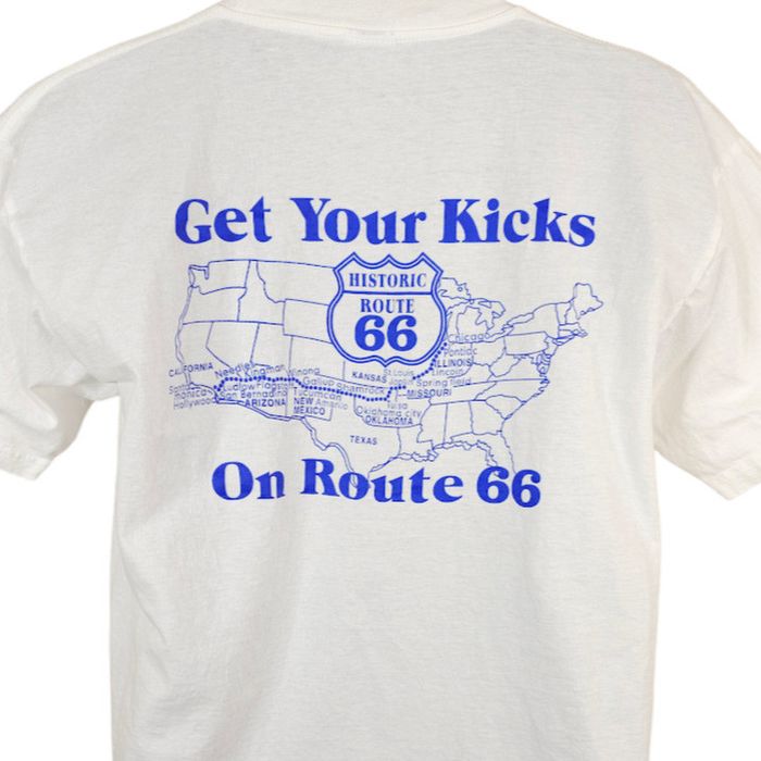 Route 66 Route 66 T Shirt Mens Size Large Vintage 90s Y2K Get Your Kicks  Road Map