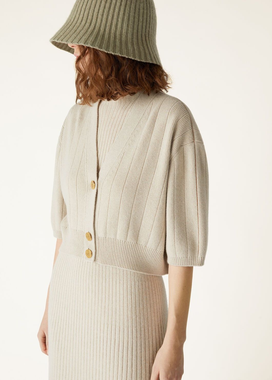 Loro Piana o1srvl11e0725 FAO4273 Baby Cashmere Ribbed Cardigan in Ivory Size L / US 10 / IT 46 - 3 Thumbnail