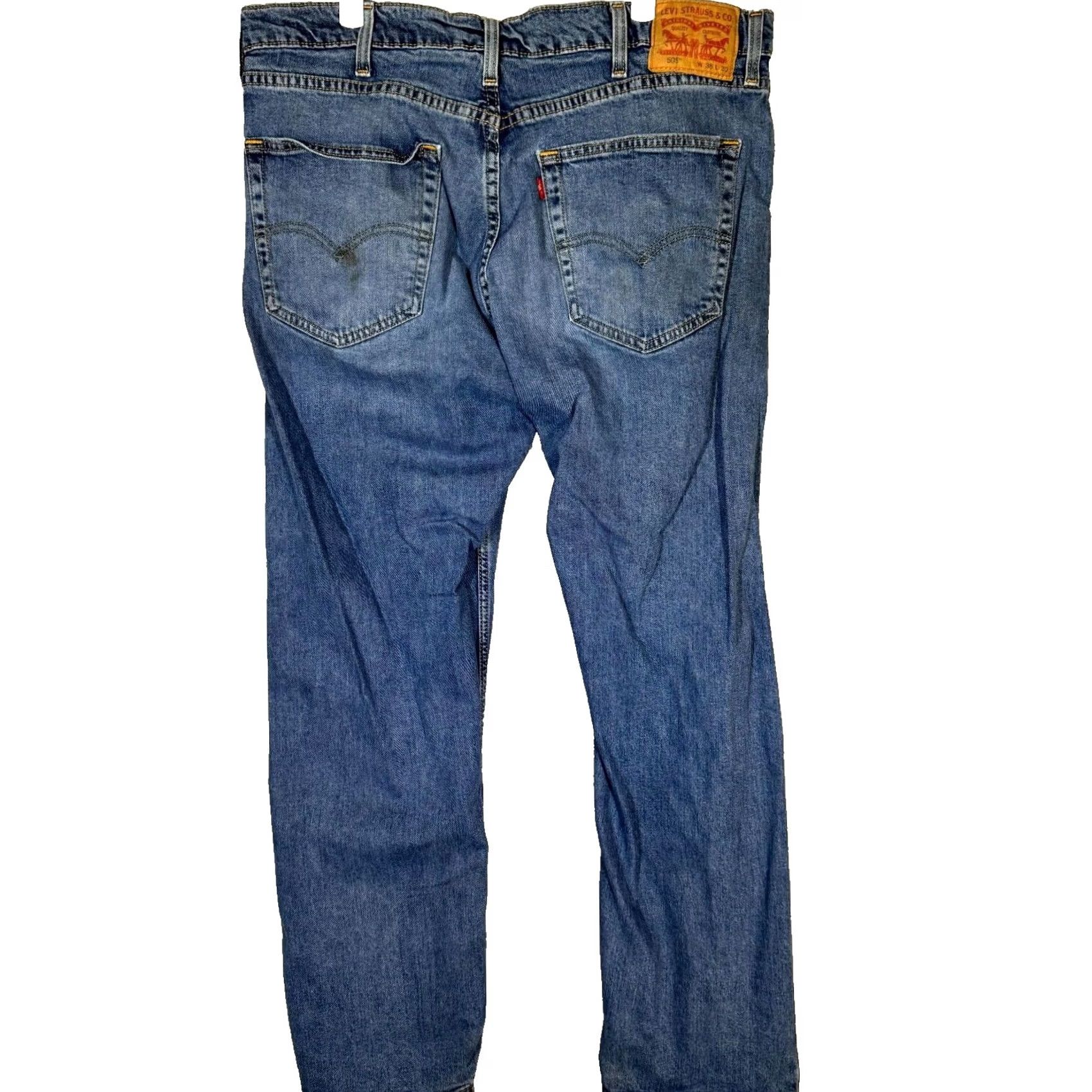 Levi's Levi’s 505 Men’s Jeans 38x30 Blue Denim Stretch Mid-Rise Straight Leg Jeans Men’s 505 Levi’s Blue Denim Stretch Mid-Rise Straight Leg 38x30 Size US 38 / EU 54 - 2 Thumbnail