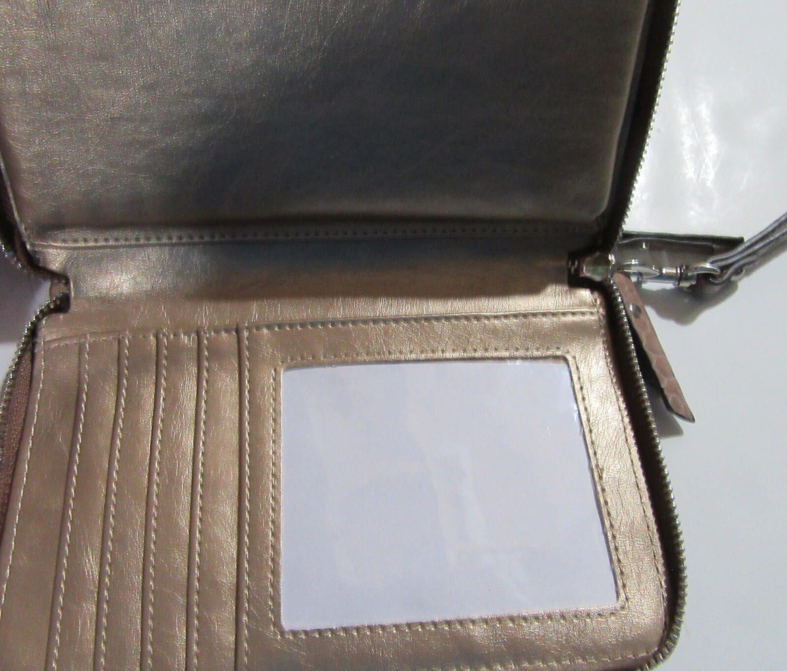 Designer Anne Klein Double Zip Around Wallet Croco Tan Size ONE SIZE - 6 Thumbnail