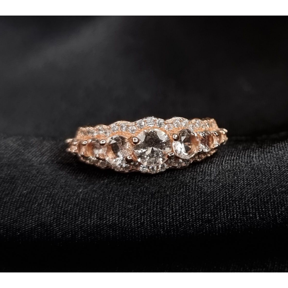 Vintage FZN Signed 925 Sterling Silver Rose Gold Plated Ring Size ONE SIZE - 1 Thumbnail