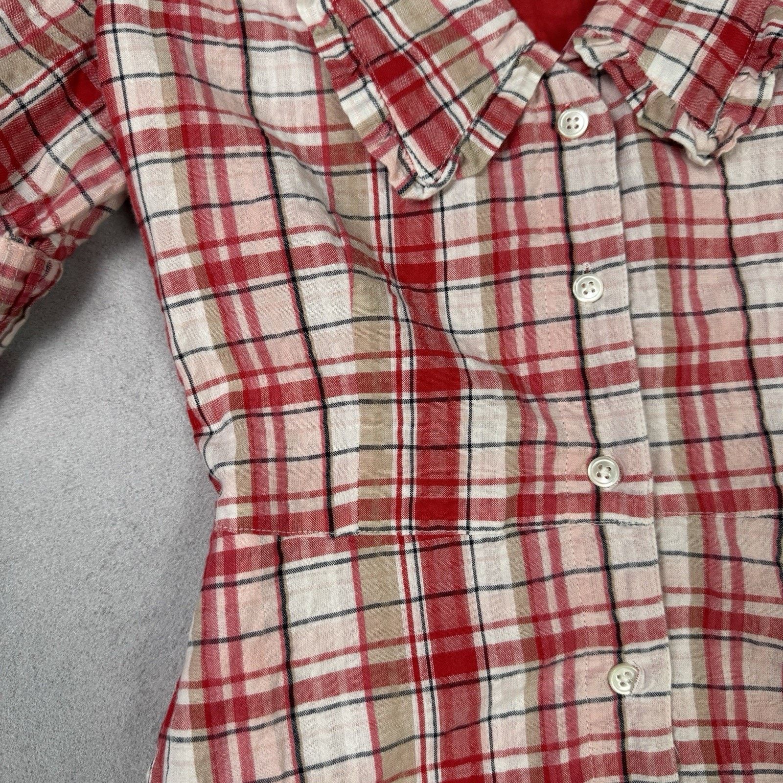 Vintage BRORA 100% Cotton Gingham Lined Chelsea Collar Dress Size 6 Size XS / US 0-2 / IT 36-38 - 8 Thumbnail