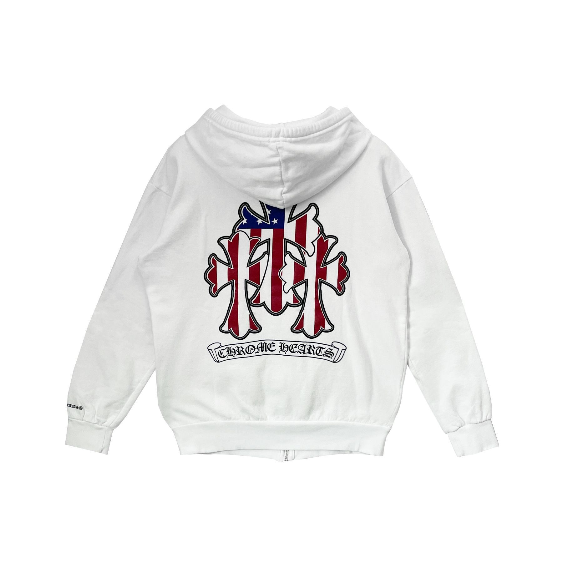 Chrome Hearts Chrome Hearts USA Flag Triple Cross Scroll Zip Up Hoodie Size US M / EU 48-50 / 2 - 1 Thumbnail