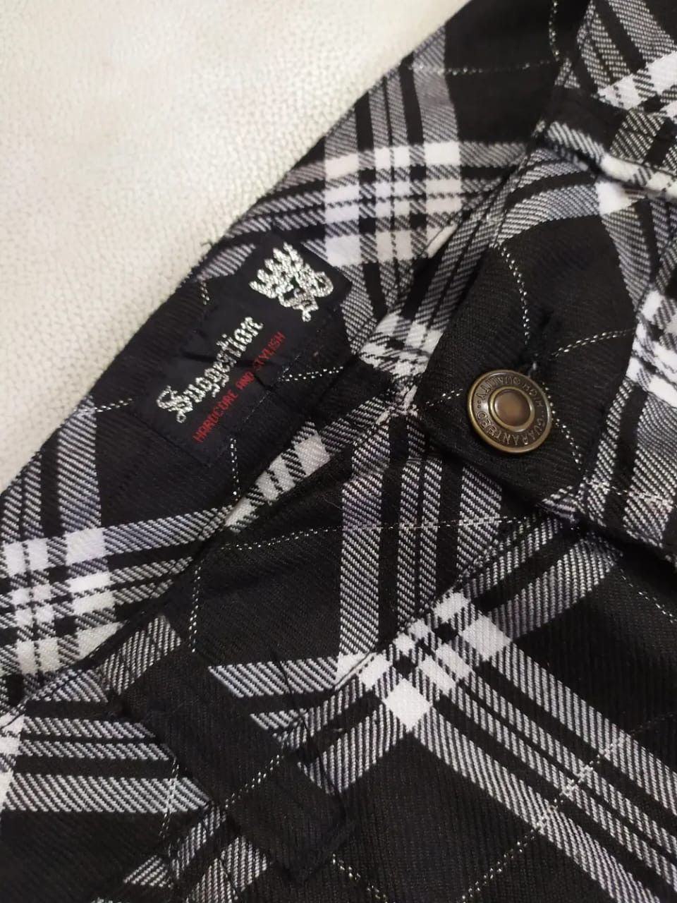 Japanese Brand Suggestion Check Pants Punk Bondage Zipper design Size US 31 - 6 Thumbnail