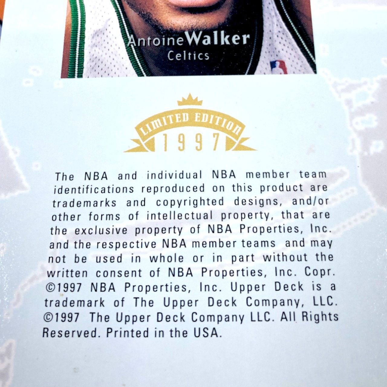 NBA Boston Celtics 1997 NBA Draft Upper Deck Card Size ONE SIZE - 3 Thumbnail