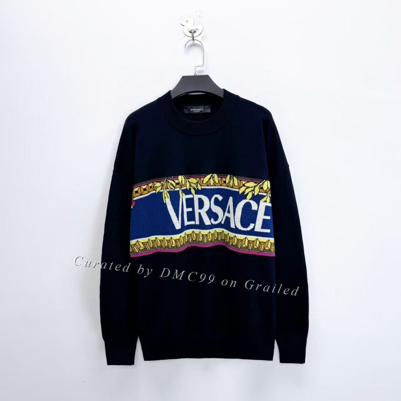 Versace Versace Striped Logo Knit Sweater Size US M / EU 48-50 / 2 - 1 Thumbnail