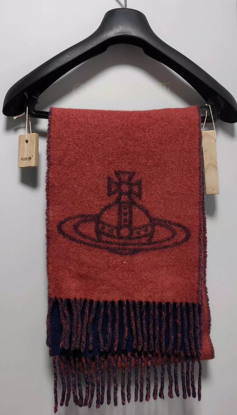 Vivienne Westwood Vivienne Westwood Double side woolen scarf navy blue Size ONE SIZE - 2 Thumbnail