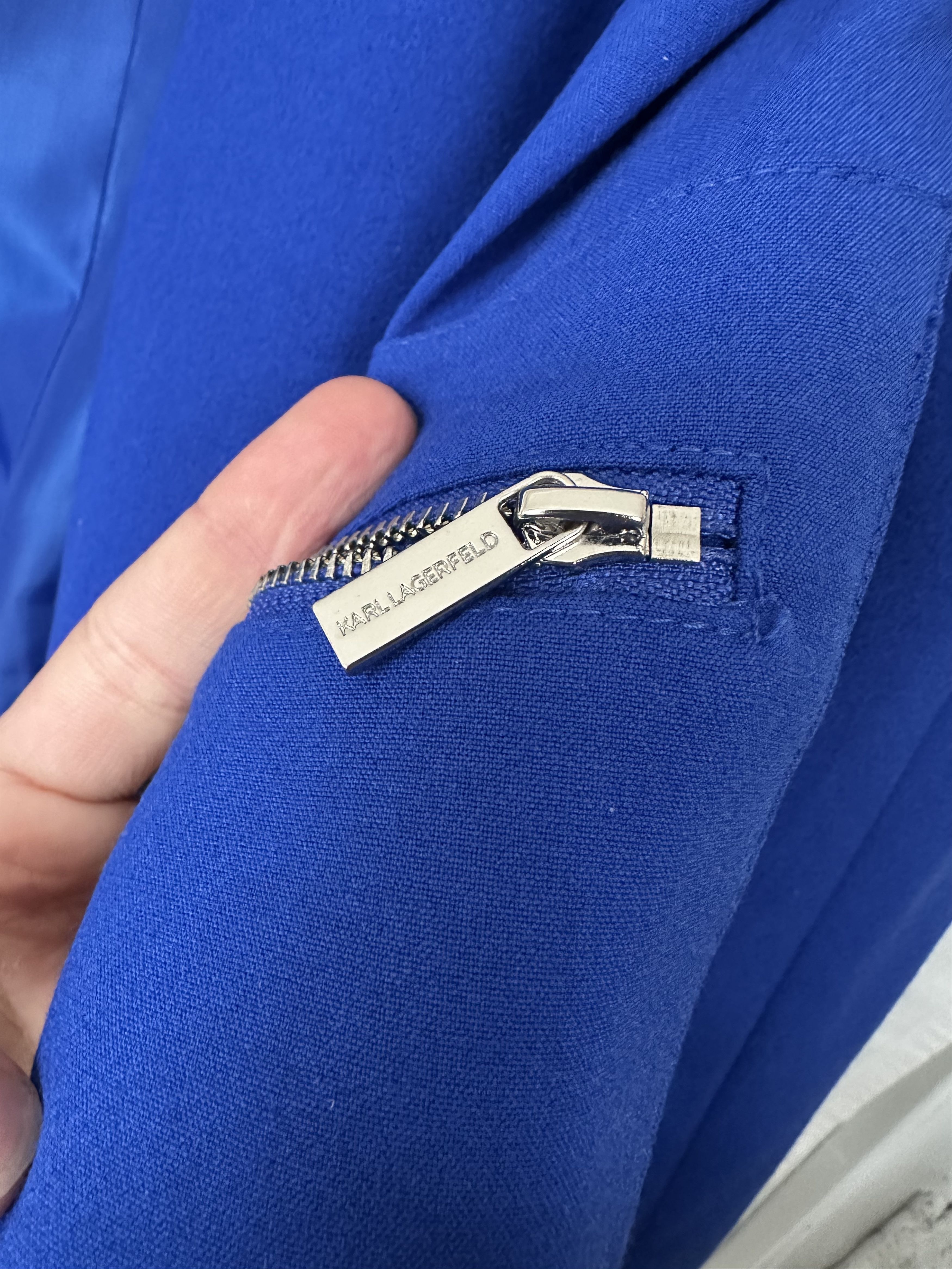 Designer × Karl Lagerfeld Karl Lagerfeld Paris Long Blue Blazer women Jacket Size L / US 10 / IT 46 - 8 Thumbnail
