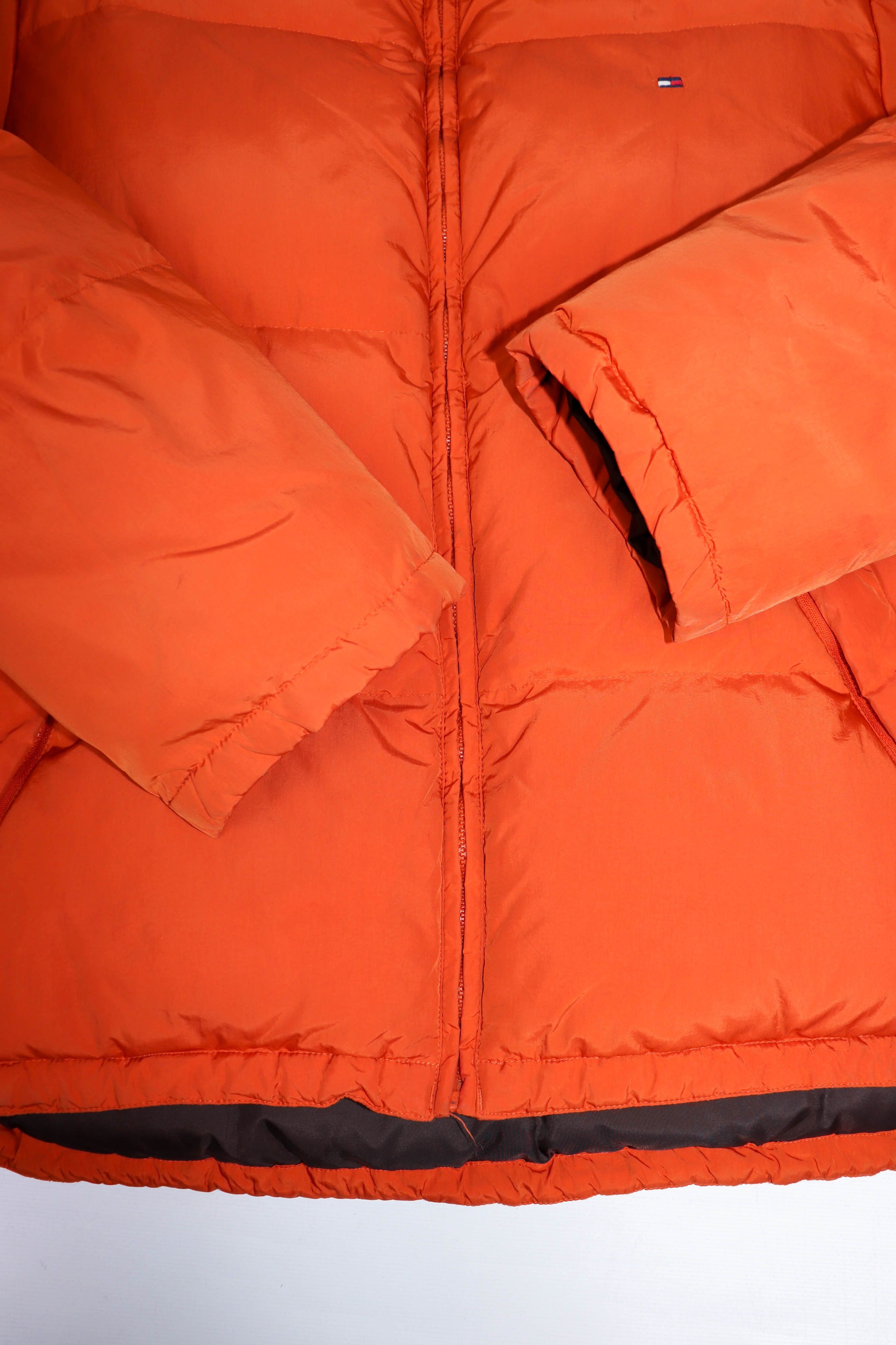 Tommy Hilfiger Tommy Hilfiger Vintage Orange Nylon Down Puffer Jacket Size US L / EU 52-54 / 3 - 5 Thumbnail