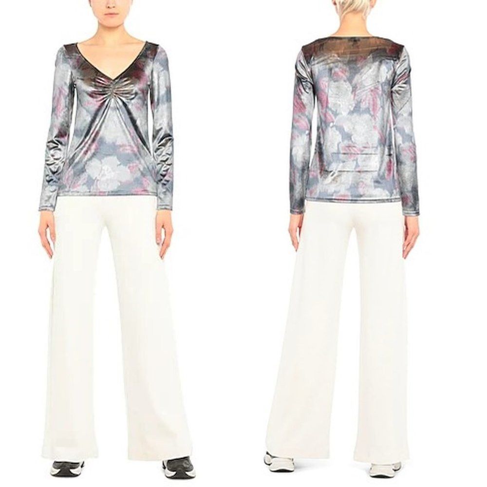 Other NWT New $194 MALÌPARMI Chenille Grey Long Sleeve Top Size M Size M / US 6-8 / IT 42-44 - 1 Thumbnail