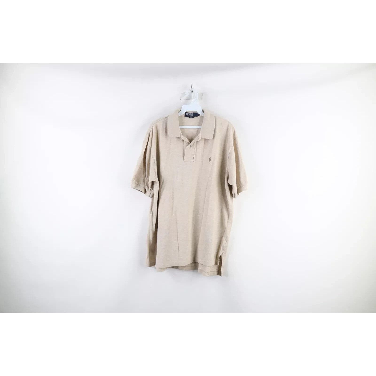 Polo Ralph Lauren Vintage 90s Ralph Lauren Faded Collared Polo Shirt Beige Size US L / EU 52-54 / 3 - 1 Thumbnail