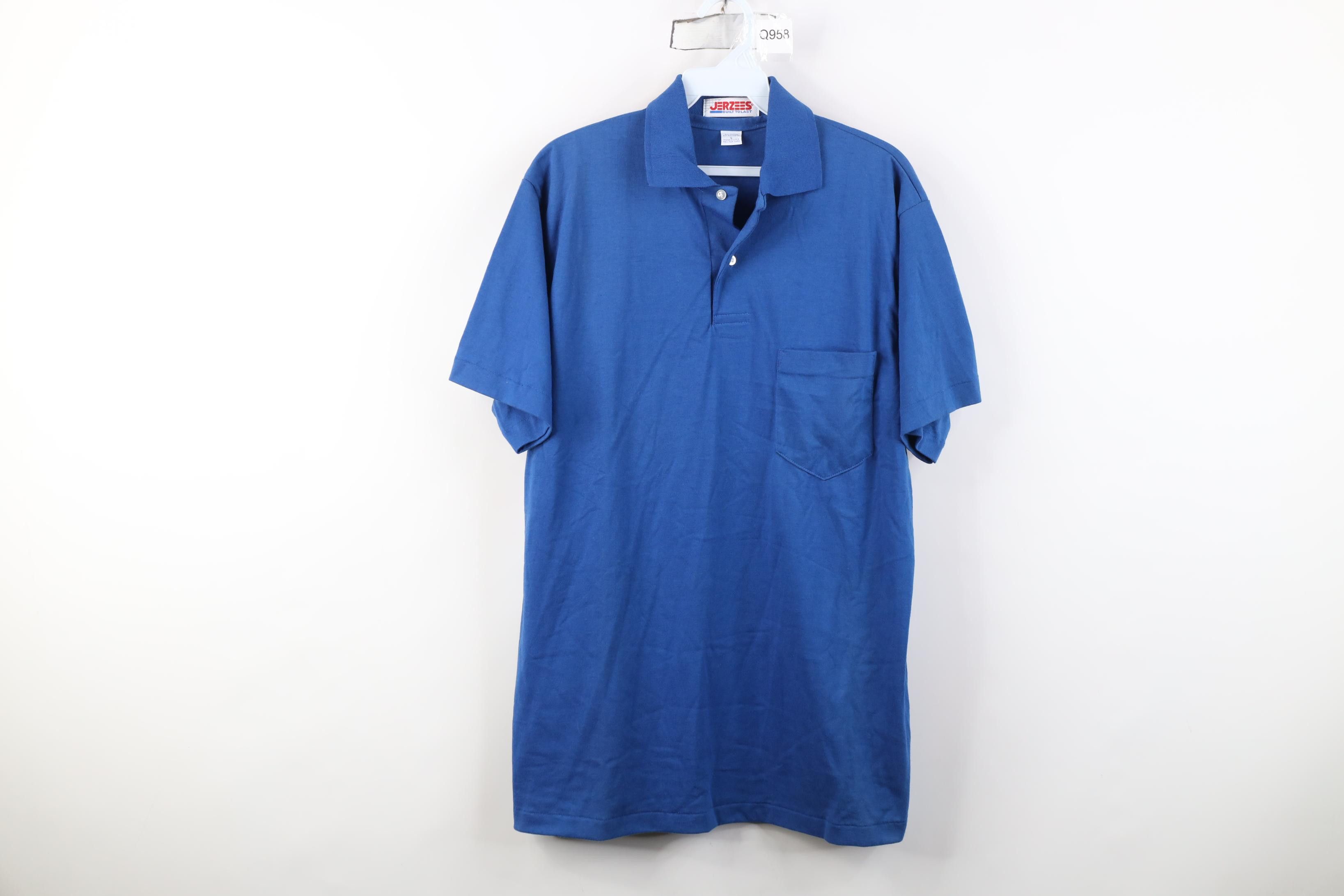 Vintage Vintage 80s 90s Streetwear Collared Golf Polo Shirt Blue USA Size US L / EU 52-54 / 3 - 1 Thumbnail