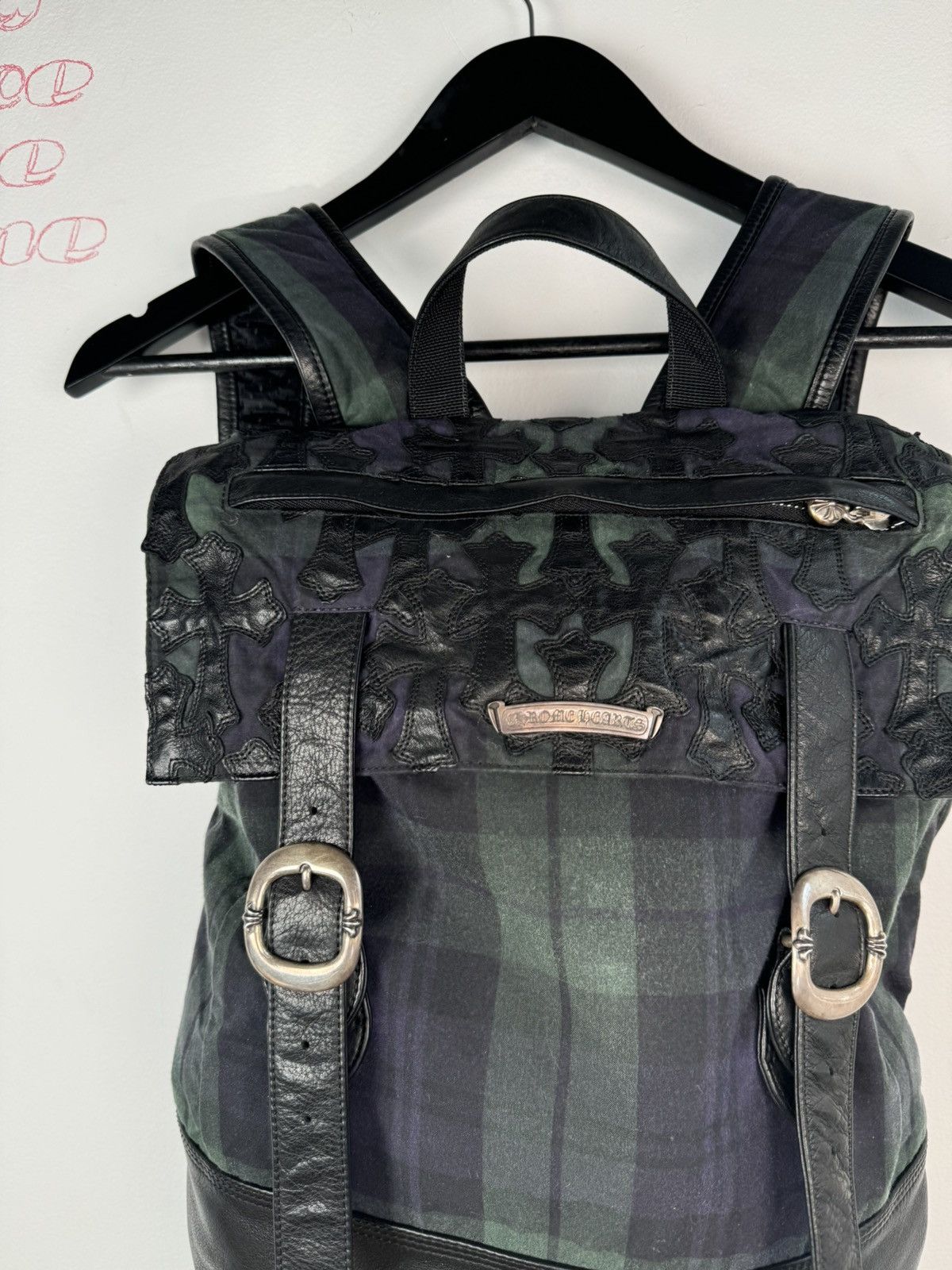Chrome Hearts ULTIMATE GRAIL🏁EARLY 2000'S PLAID CROSS PATCH MOTO BACKPACK Size ONE SIZE - 6 Thumbnail