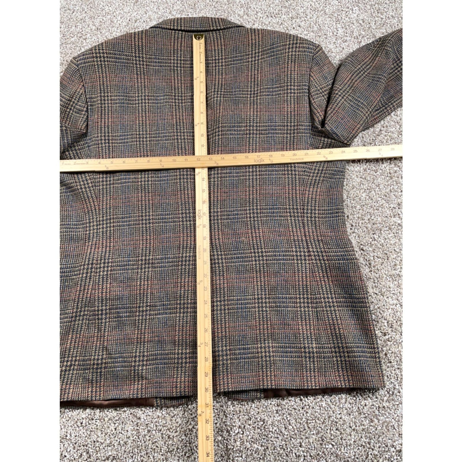 Vintage VINTAGE Hunter's Glen Wool Blazer Men 46 Regular Brown Glen Check 2 Button Jacket Size 46R - 6 Thumbnail