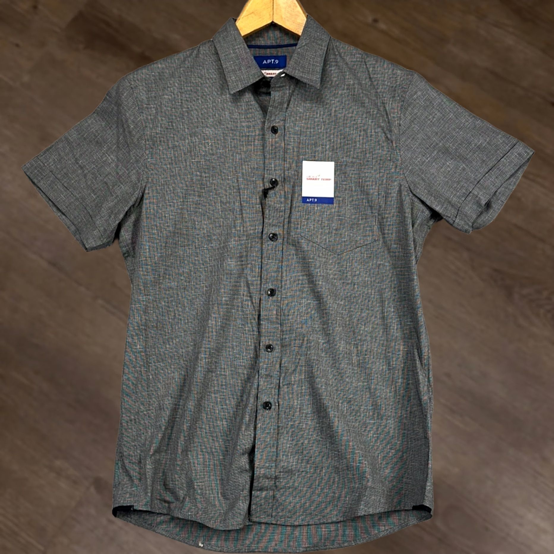 Apt. 9 Apt. 9 Shirt Mens Small Grey Smart Temp Short Sleeve Button-Up Pocket NEW Size US S / EU 44-46 / 1 - 1 Thumbnail