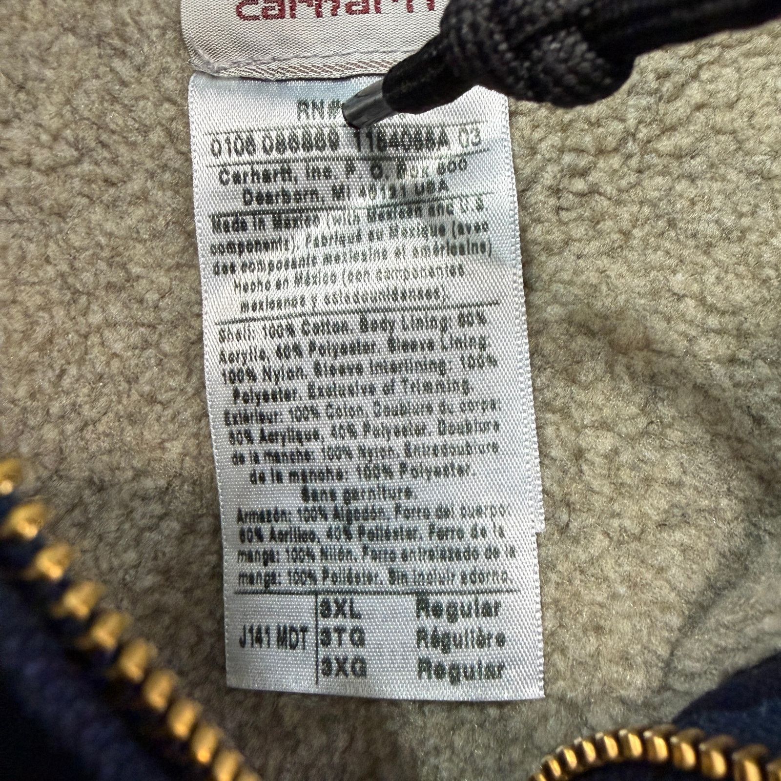 Carhartt Vintage Carhartt Hooded Jacket Men’s 3XL Blue Sherpa Zip Size US XXL / EU 58 / 5 - 3 Thumbnail