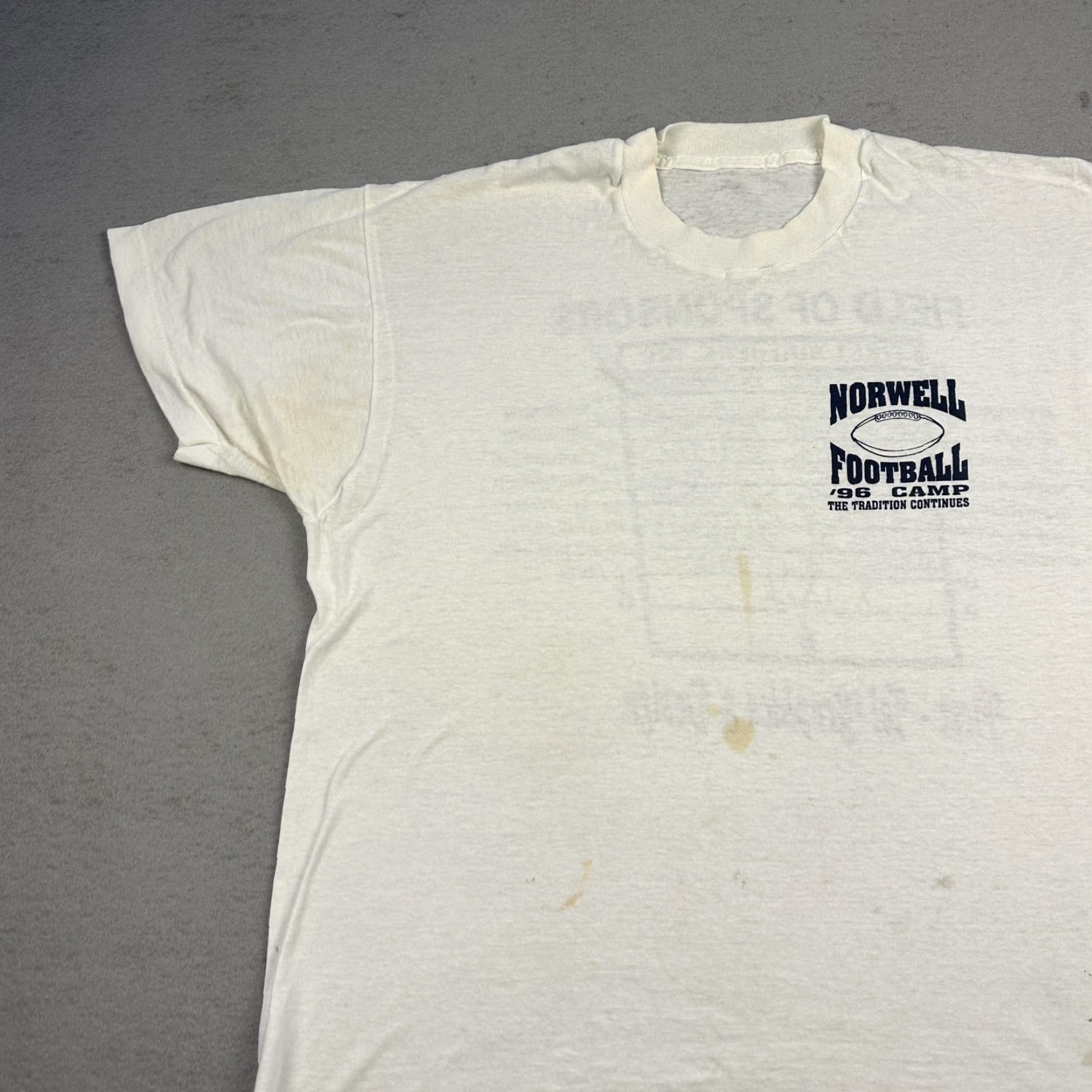 Vintage VINTAGE Norwell Football Shirt Mens Large White 1996 Camp Field Sponsors 90s Size US XL / EU 56 / 4 - 3 Thumbnail