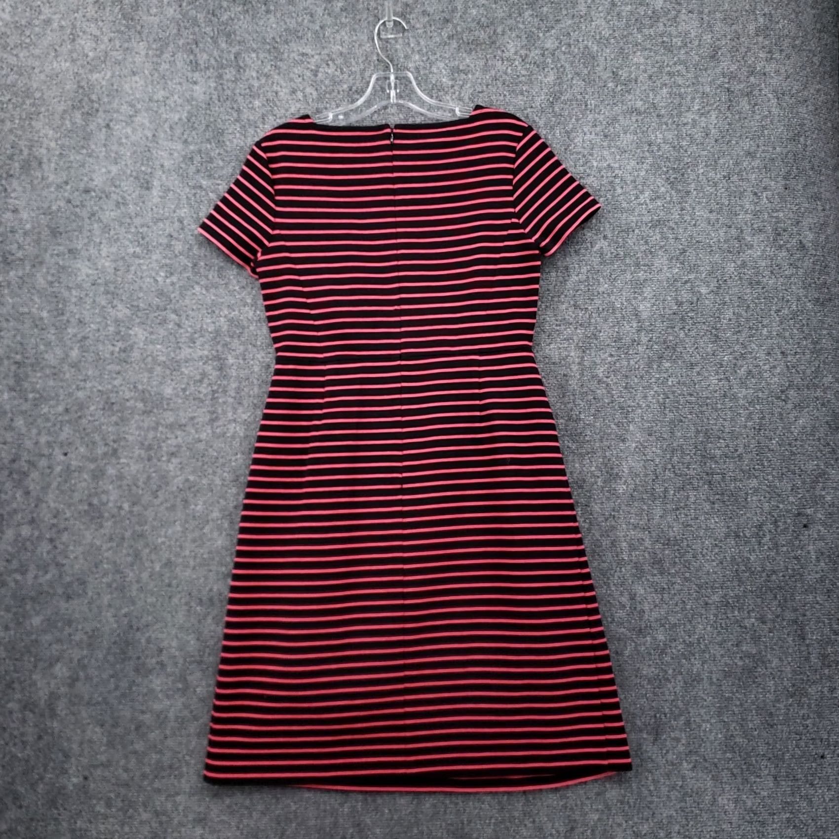 Talbots Talbots Dress Women 2 Black Pink A-Line Striped Square Neck Short Sleeve Pleated Vintage: No Size 26" / US 2 / IT 38 - 2 Thumbnail