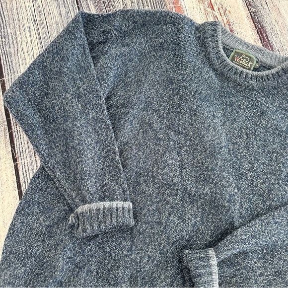 Woolrich Woolen Mills Vintage Woolrich Men's Wool Chambray Blue Knit Crewneck Swe Size US M / EU 48-50 / 2 - 3 Thumbnail