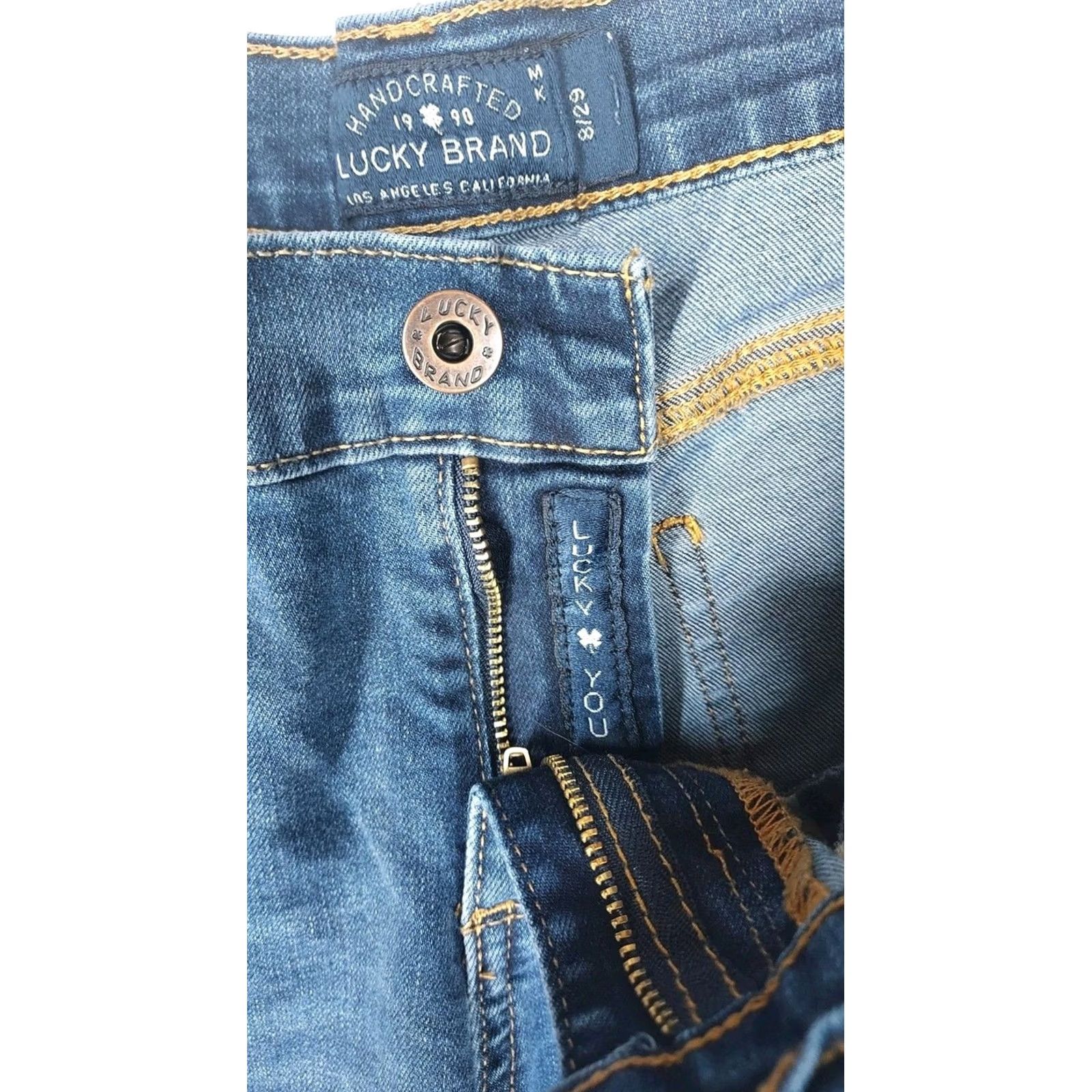Lucky Brand Lucky Brand Charlie Skinny Jeans Women 8/29 Medium Wash Denim Blue 5-Pocket Zipper Button Stretch Regular Size 8 Size 30" / US 8 / IT 44 - 4 Thumbnail