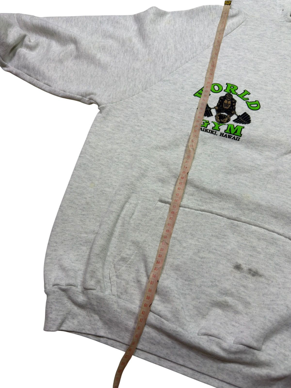 Vintage *RARE* VINTAGE 90s WORLD GYM HAWAII HOODIE BODYBUILDING Size US L / EU 52-54 / 3 - 4 Thumbnail