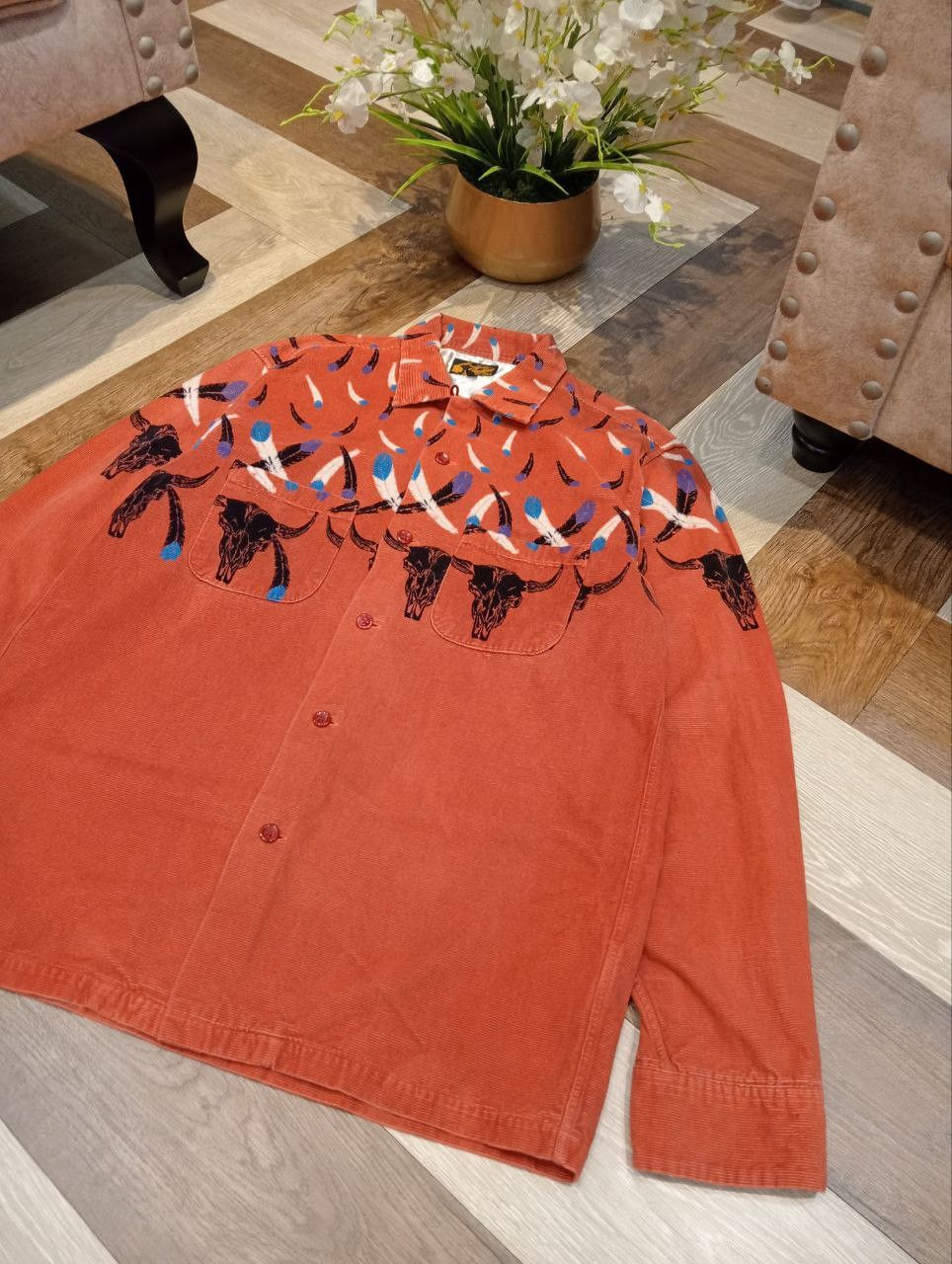 Toyo Enterprises INDIAN by TOYO ENTERPRISES NATIVE AMERICAN CORDUROY SHIRT Size US L / EU 52-54 / 3 - 4 Thumbnail