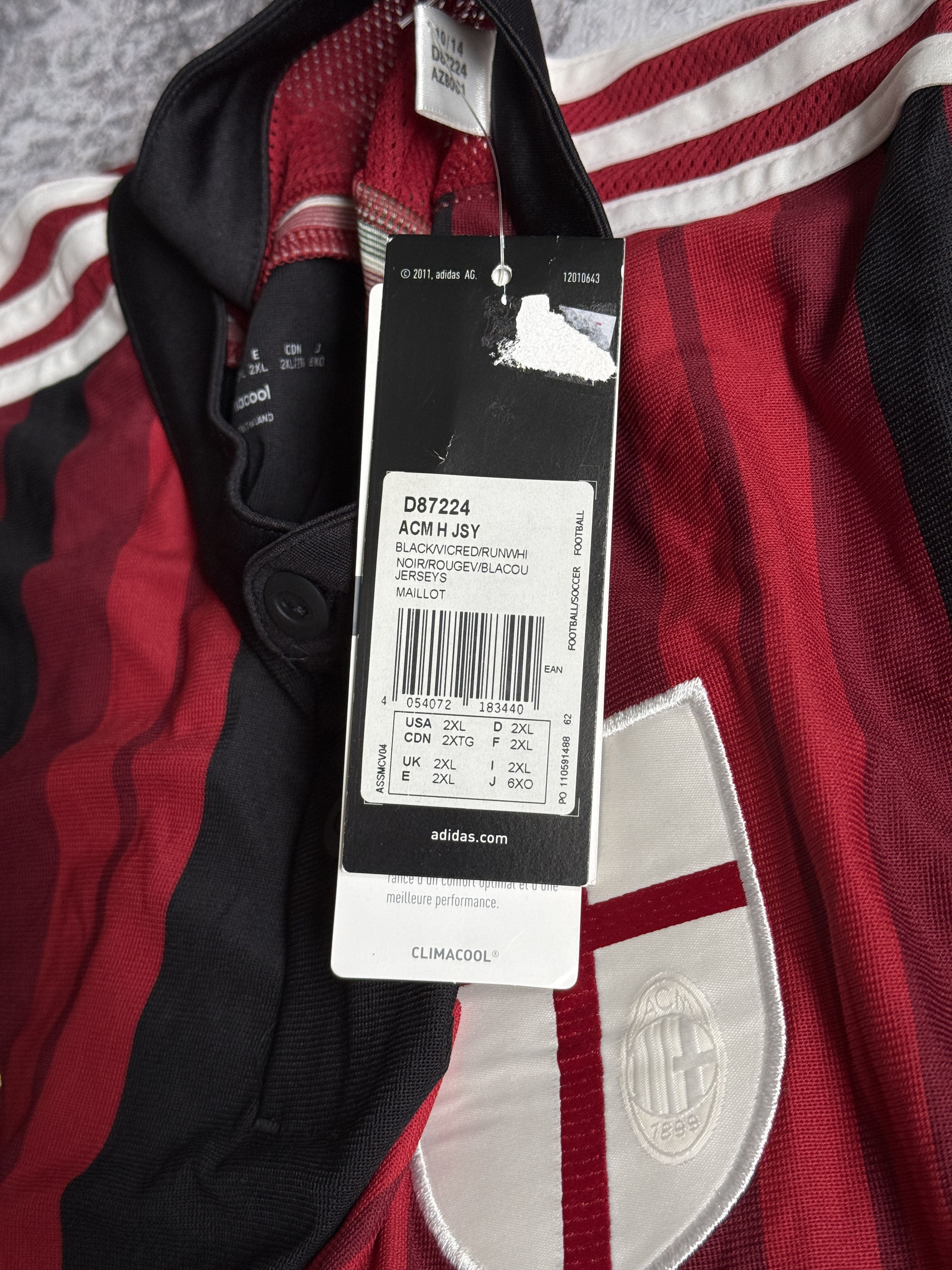 Adidas AC MILAN 2014-15 HOME SHIRT JERSEY MAGLIA ADIDAS SIZE 2XL Size US XXL / EU 58 / 5 - 5 Thumbnail