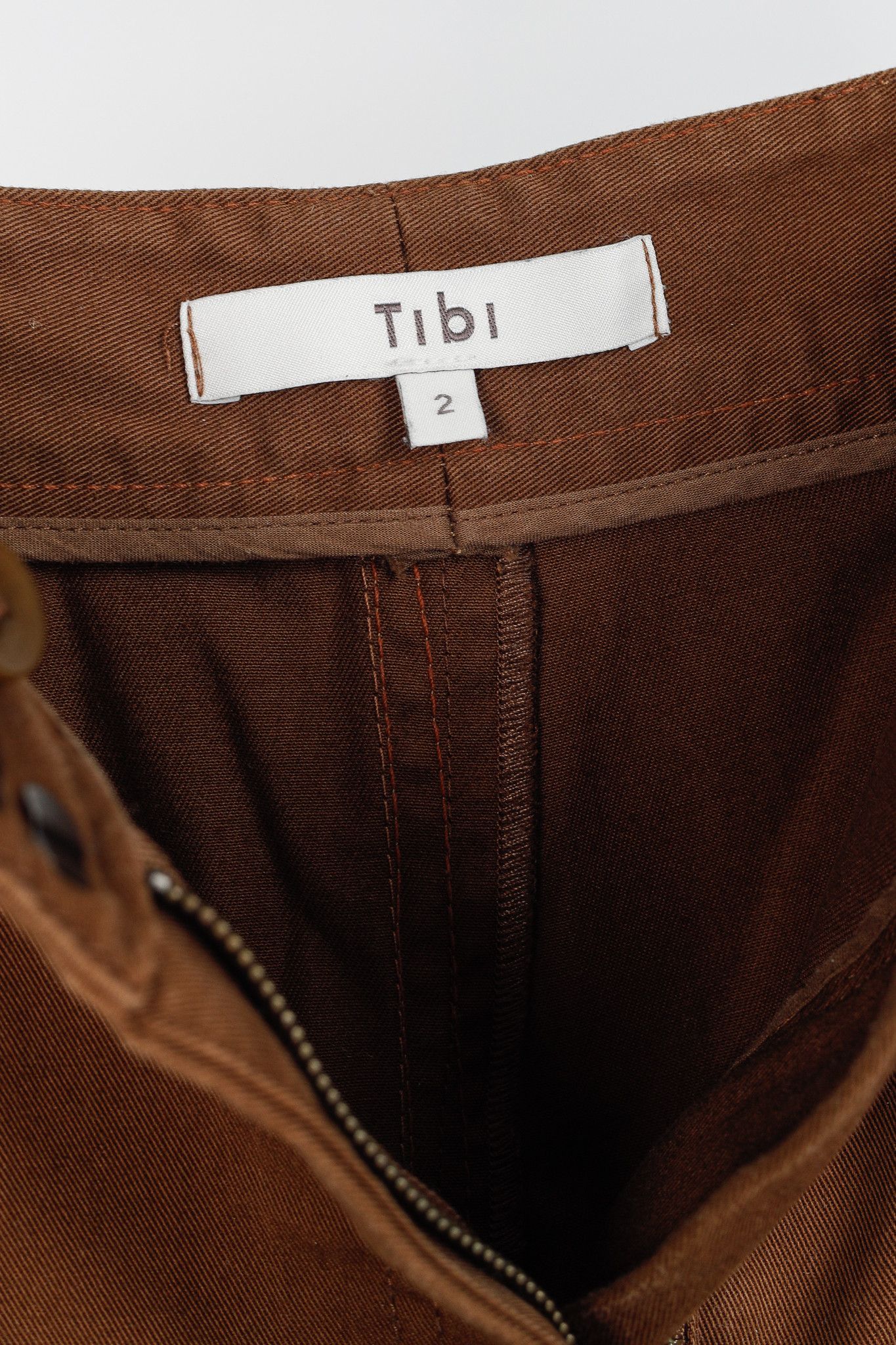 Tibi Tibi Cococa Brown Organic Cotton Twill Maxi Aline Skirt Size 26" / US 2 / IT 38 - 8 Thumbnail