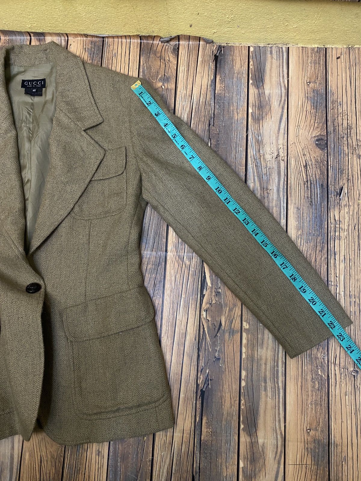 Gucci Vintage Gucci Wool Single Breasted Distressed Blazer Jacket Size S / US 4 / IT 40 - 12 Thumbnail