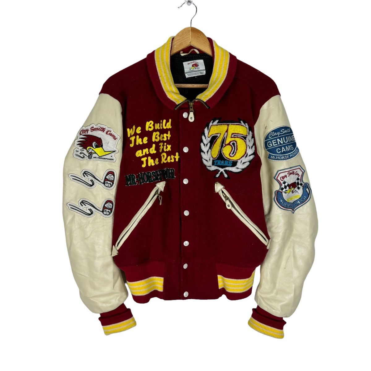 Sports Specialties ☀️CLAYSMITH MOONEYES FW2006 COWHIDE LEATHER VARSITY JACKET Size US L / EU 52-54 / 3 - 1 Thumbnail