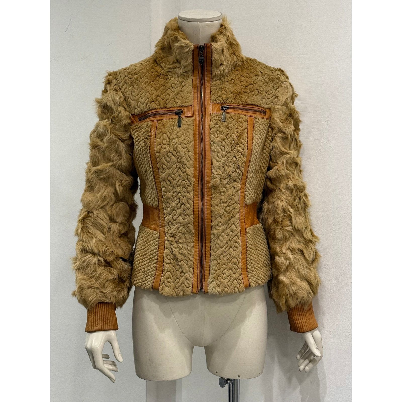 Roberto Cavalli F/W2008 Cavalli rabbit fur hybrid soldier jacket Size M / US 6-8 / IT 42-44 - 2 Thumbnail