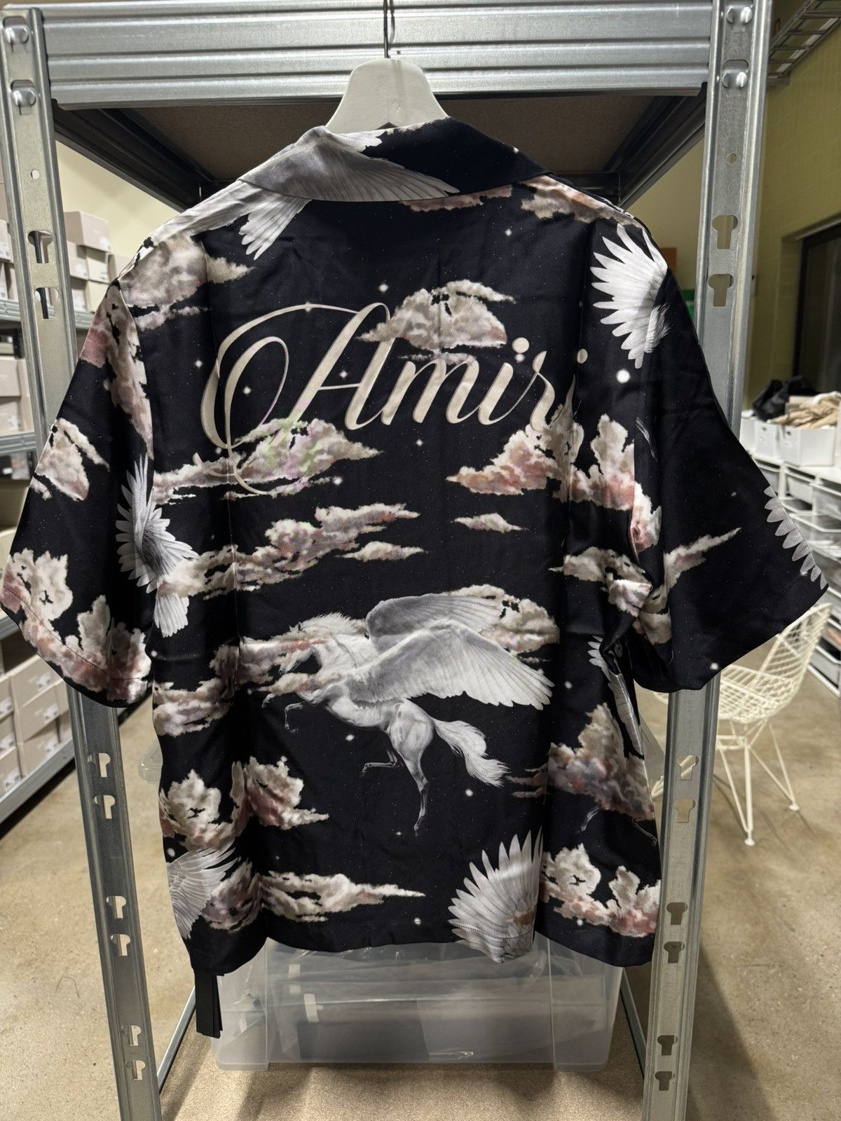Amiri Amiri Pegasus Bowling Silk Shirt NEW 1100$ Size US XL / EU 56 / 4 - 2 Thumbnail