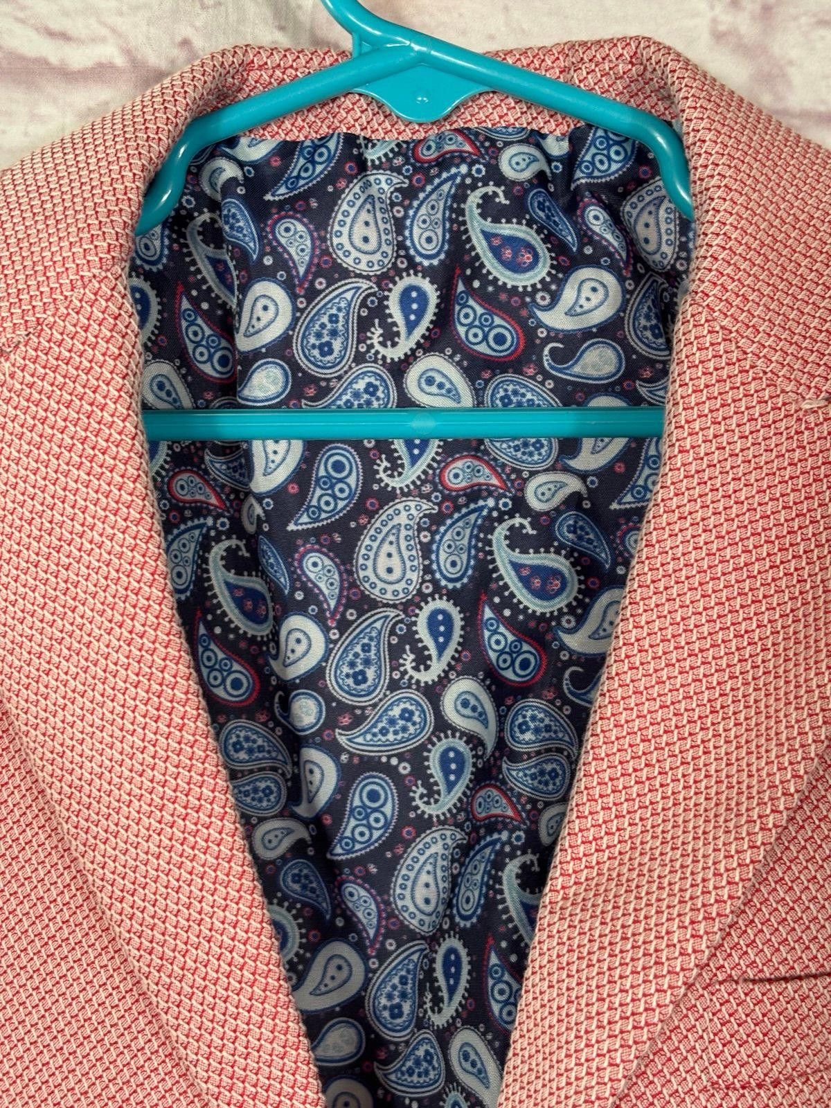 Other Boys Pink Textured Blazer with Paisley Lining Size 8/9 Size US M / EU 48-50 / 2 - 2 Thumbnail