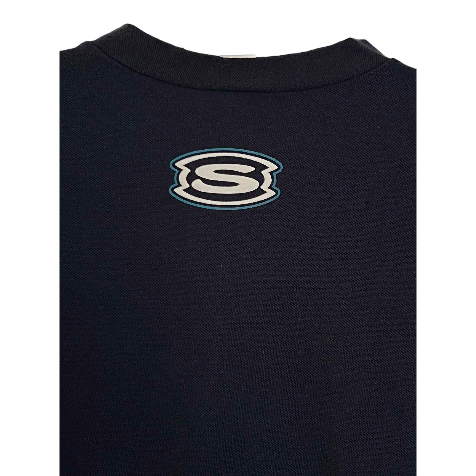 SKECHERS Skechers USA Logo T-Shirt V-Neck Navy Blue Made in USA Y2K Size US XL / EU 56 / 4 - 4 Thumbnail