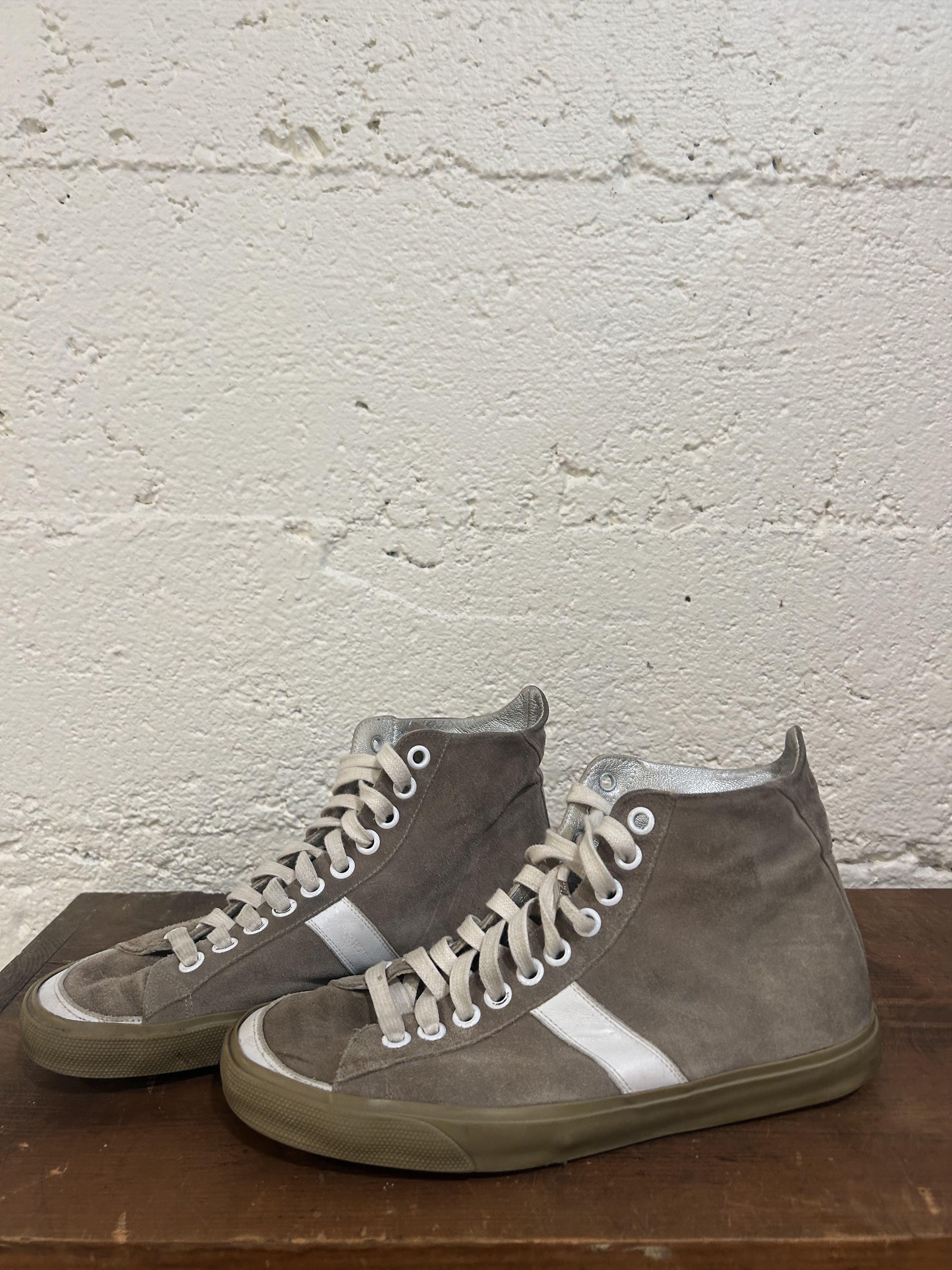 Dior SS04 DIOR HOMME 'Strip' B03 Black Leather Stud Hi-Top