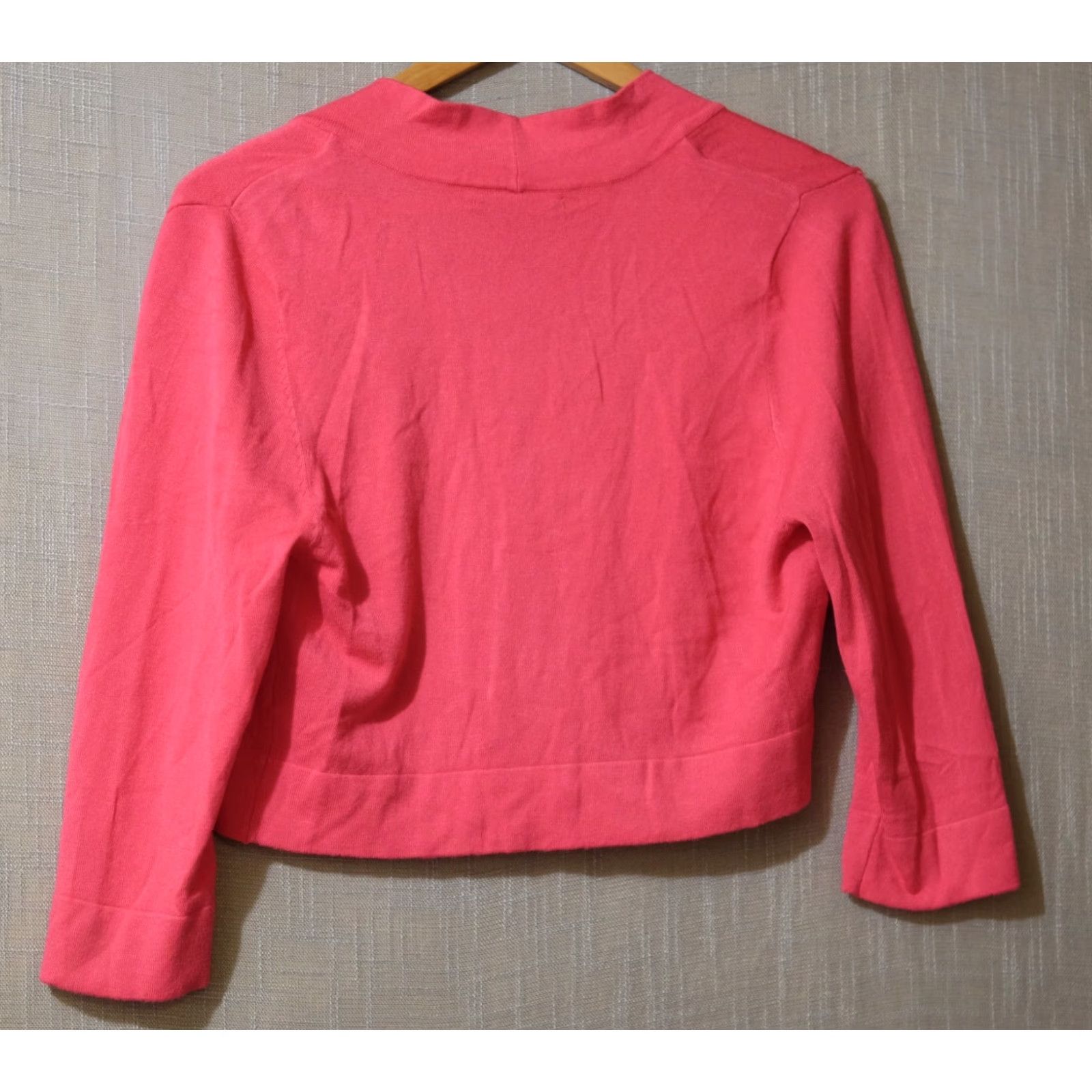 Vintage Jessica Howard Cropped Cardigan Shrug Sweater 3/4 Sleeve Pink Womens M #A-73 Size M / US 6-8 / IT 42-44 - 5 Thumbnail