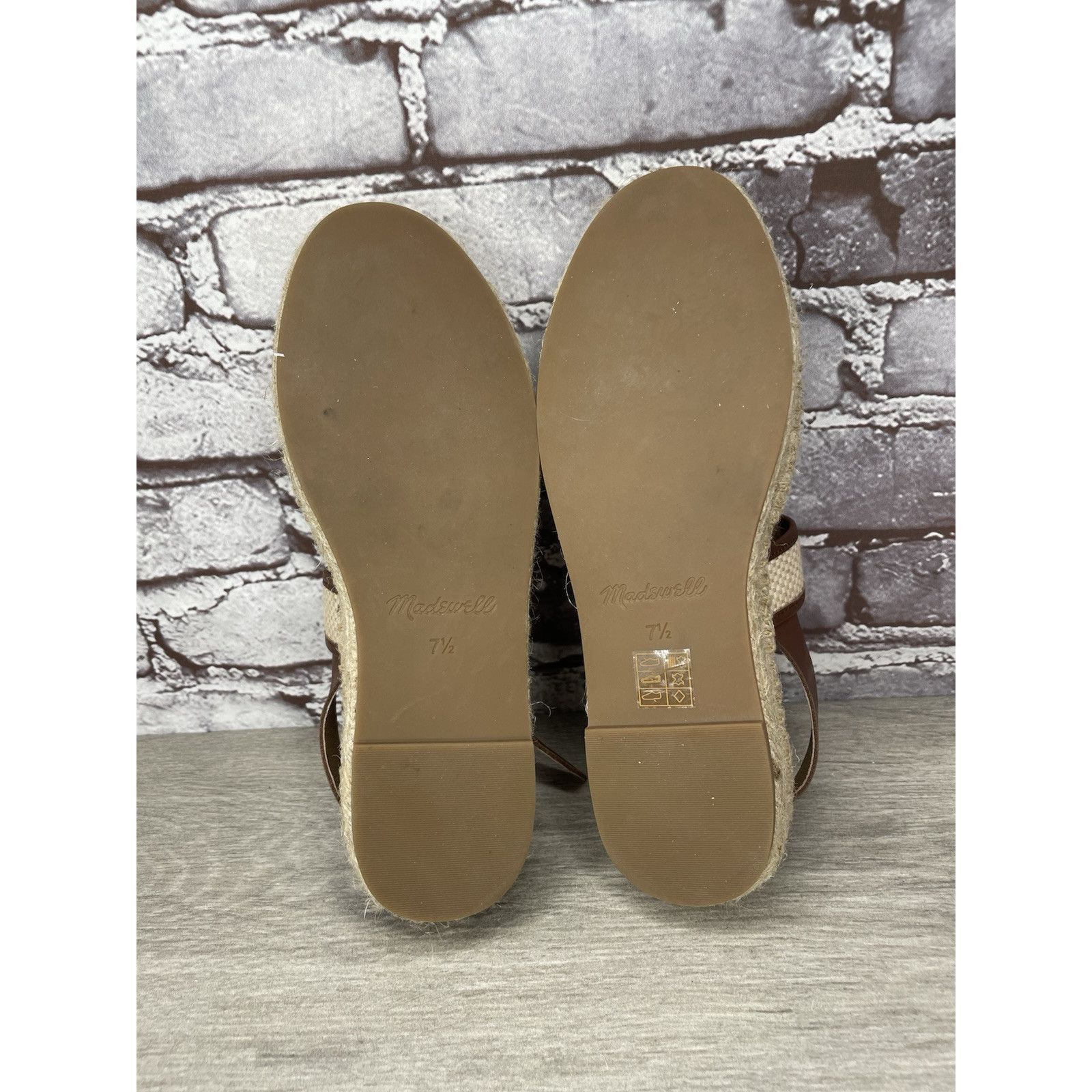 Madewell Madewell Julie Beige Brown Espadrille Slingback Strap Sandal Size US 7.5 / IT 37.5 - 12 Thumbnail